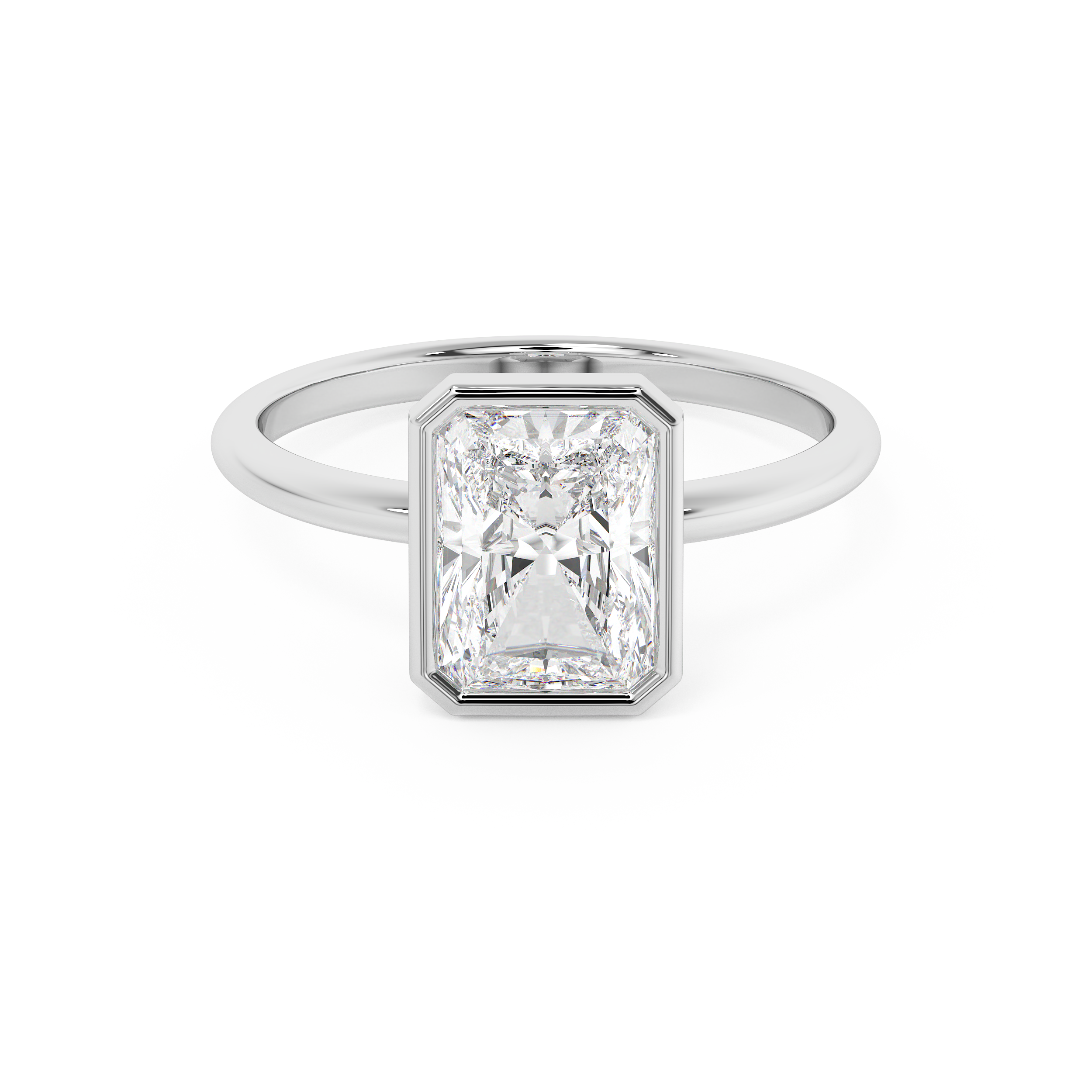 Emerald Solitaire Lab Grown Diamond Engagement Ring