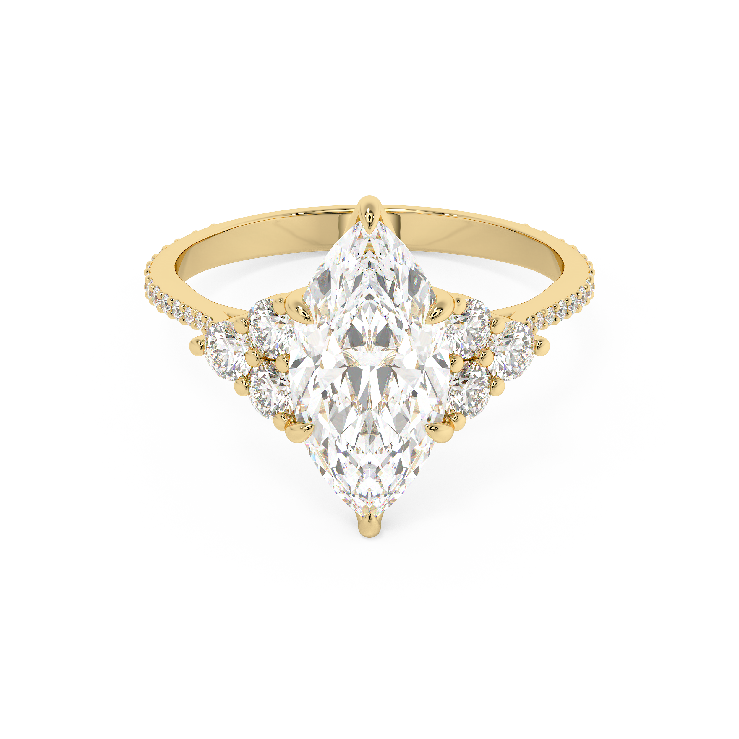 Emerald Solitaire Lab Grown Diamond Engagement Ring