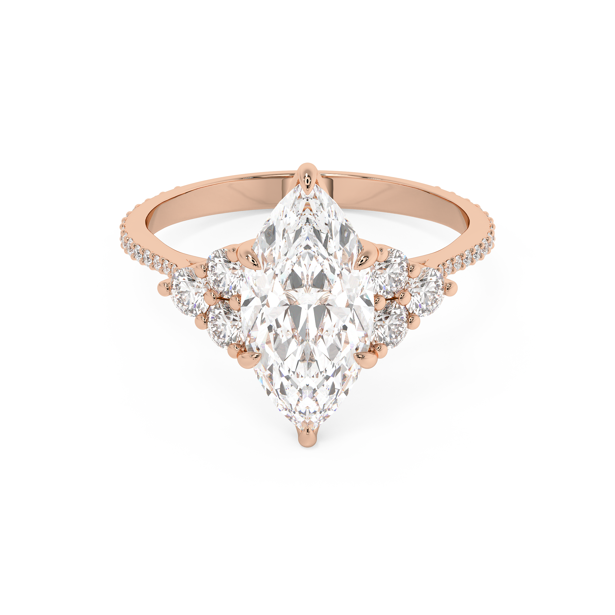 Emerald Solitaire Lab Grown Diamond Engagement Ring