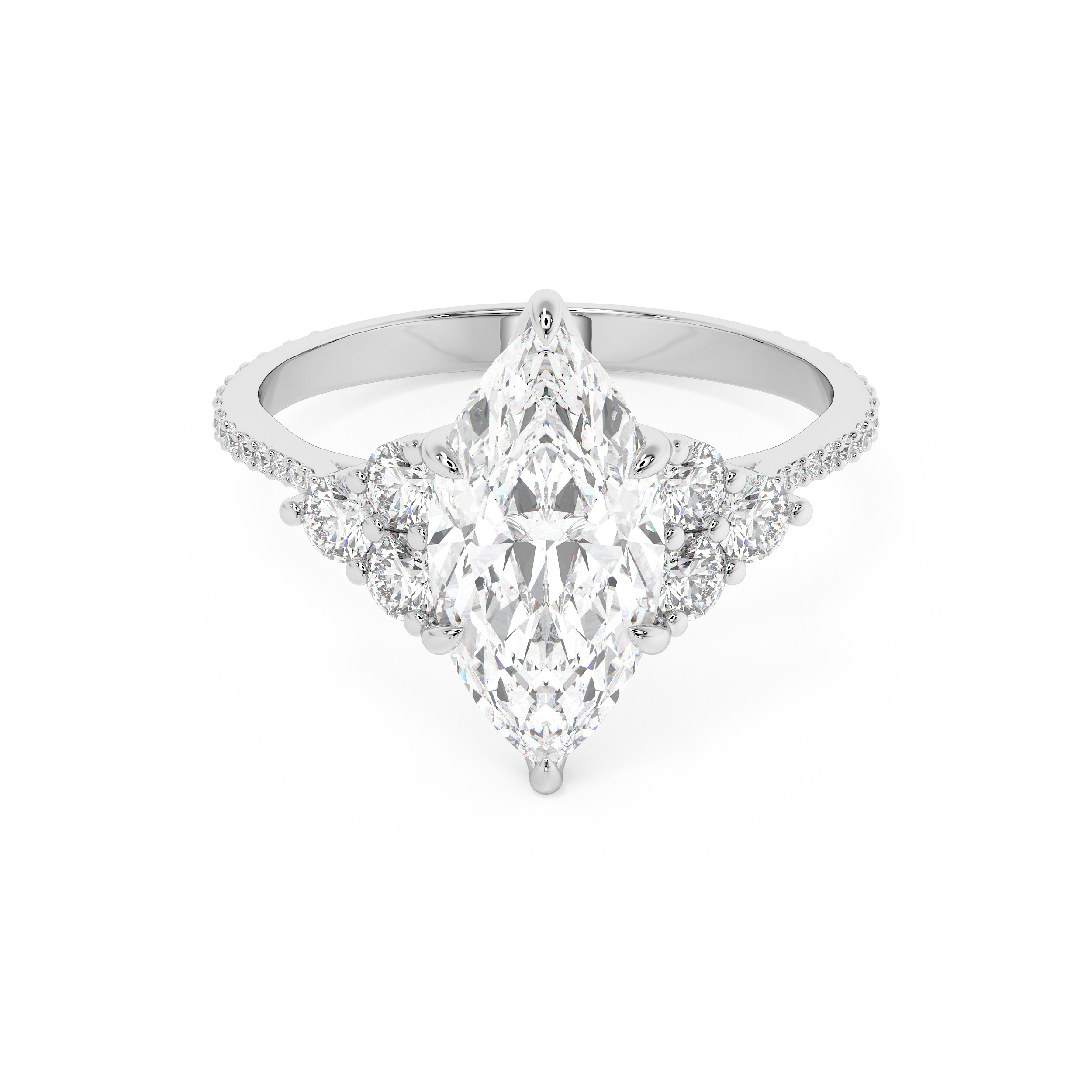 Emerald Solitaire Lab Grown Diamond Engagement Ring