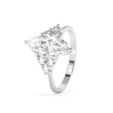 Emerald Solitaire Lab Grown Diamond Engagement Ring