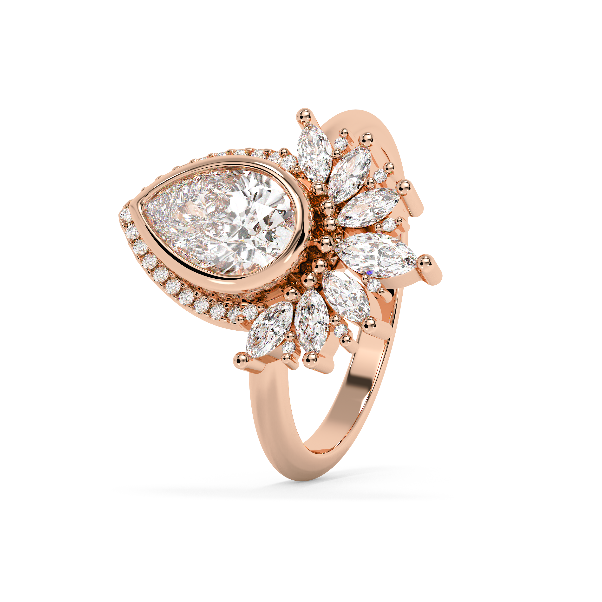 Emerald Solitaire Lab Grown Diamond Engagement Ring