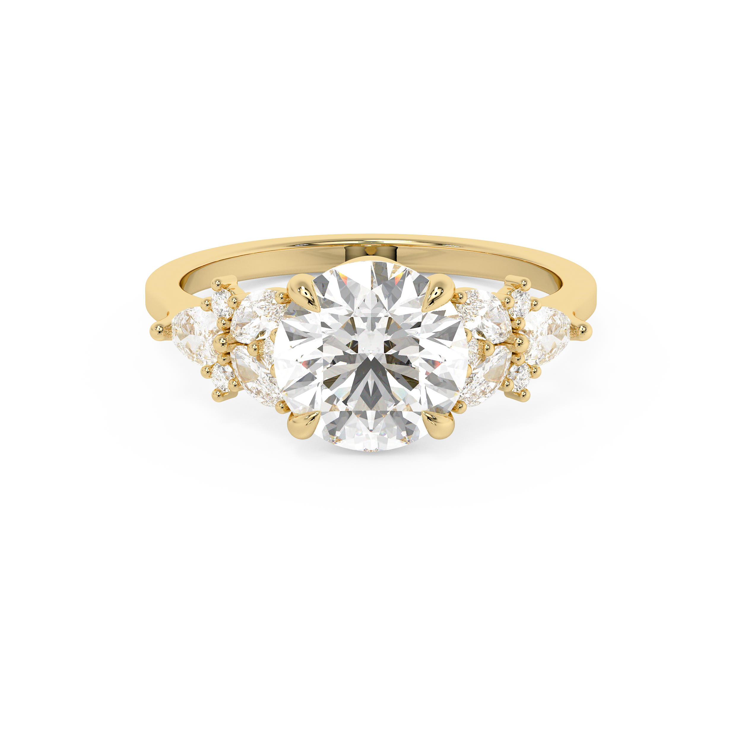 Emerald Solitaire Lab Grown Diamond Engagement Ring
