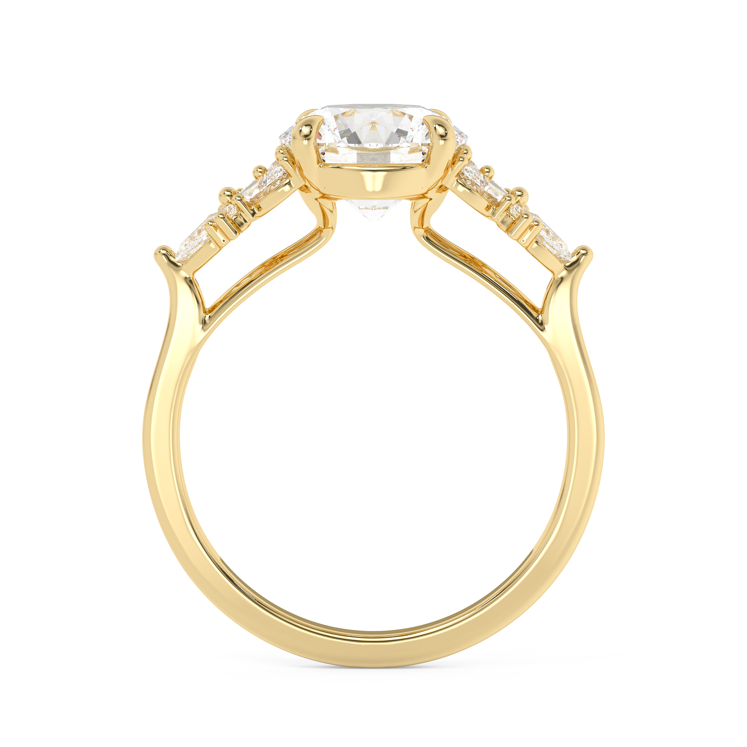 Emerald Solitaire Lab Grown Diamond Engagement Ring