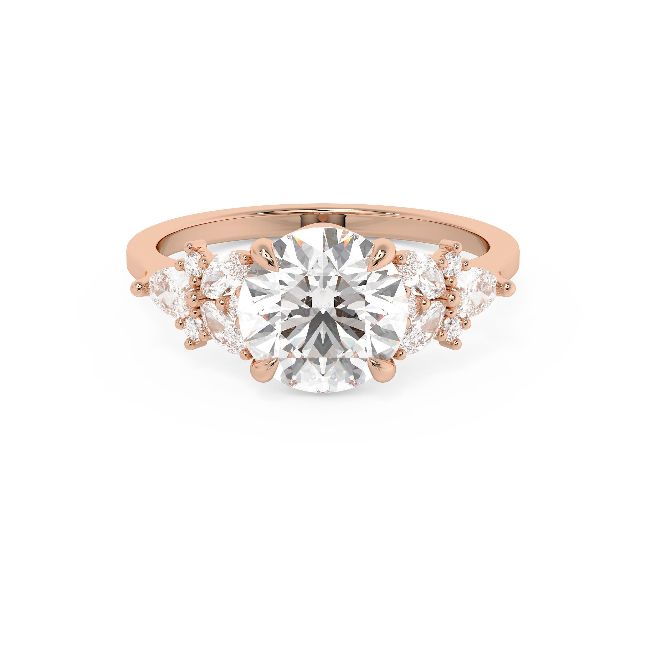 Emerald Solitaire Lab Grown Diamond Engagement Ring