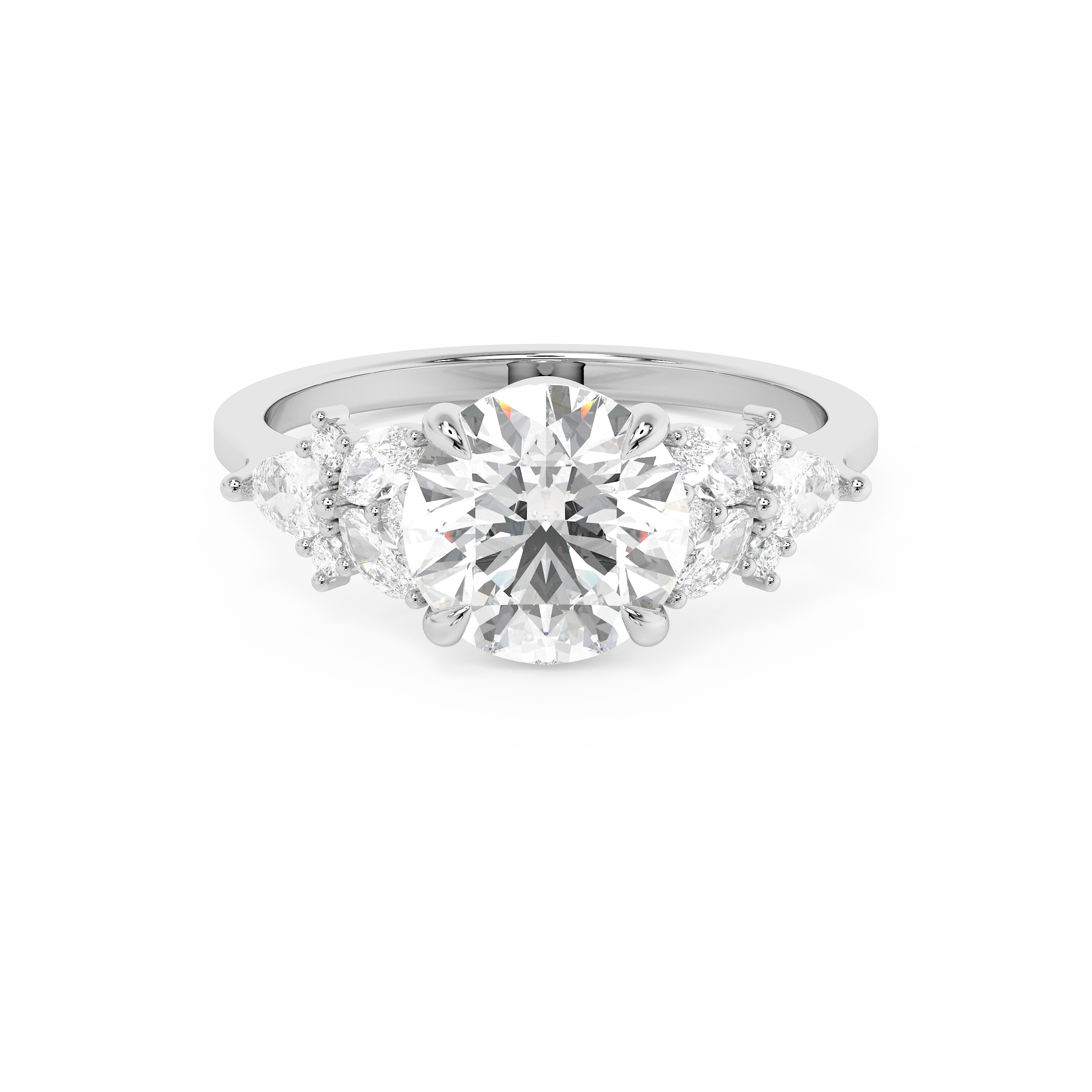 Emerald Solitaire Lab Grown Diamond Engagement Ring