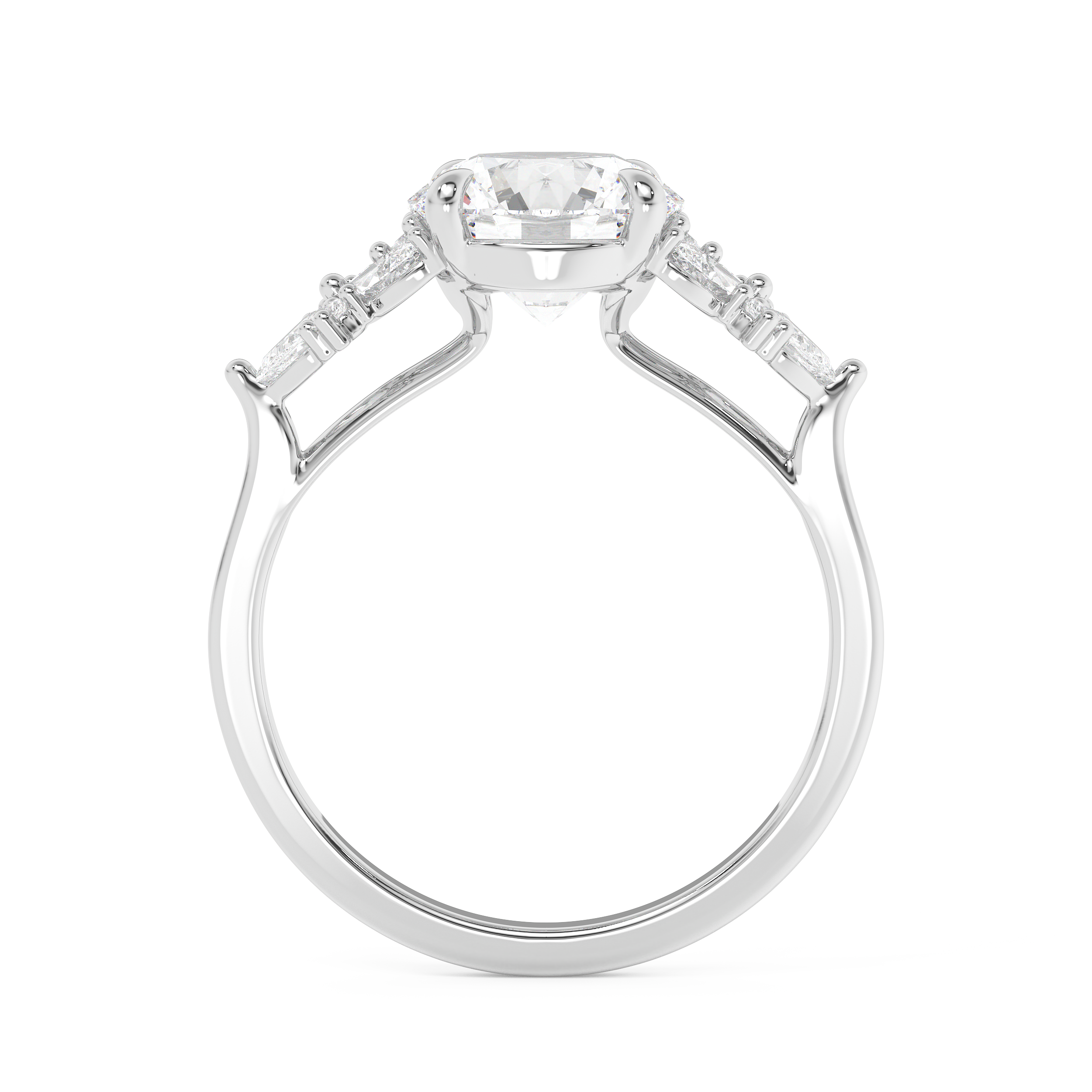 Emerald Solitaire Lab Grown Diamond Engagement Ring
