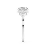 Emerald Solitaire Lab Grown Diamond Engagement Ring