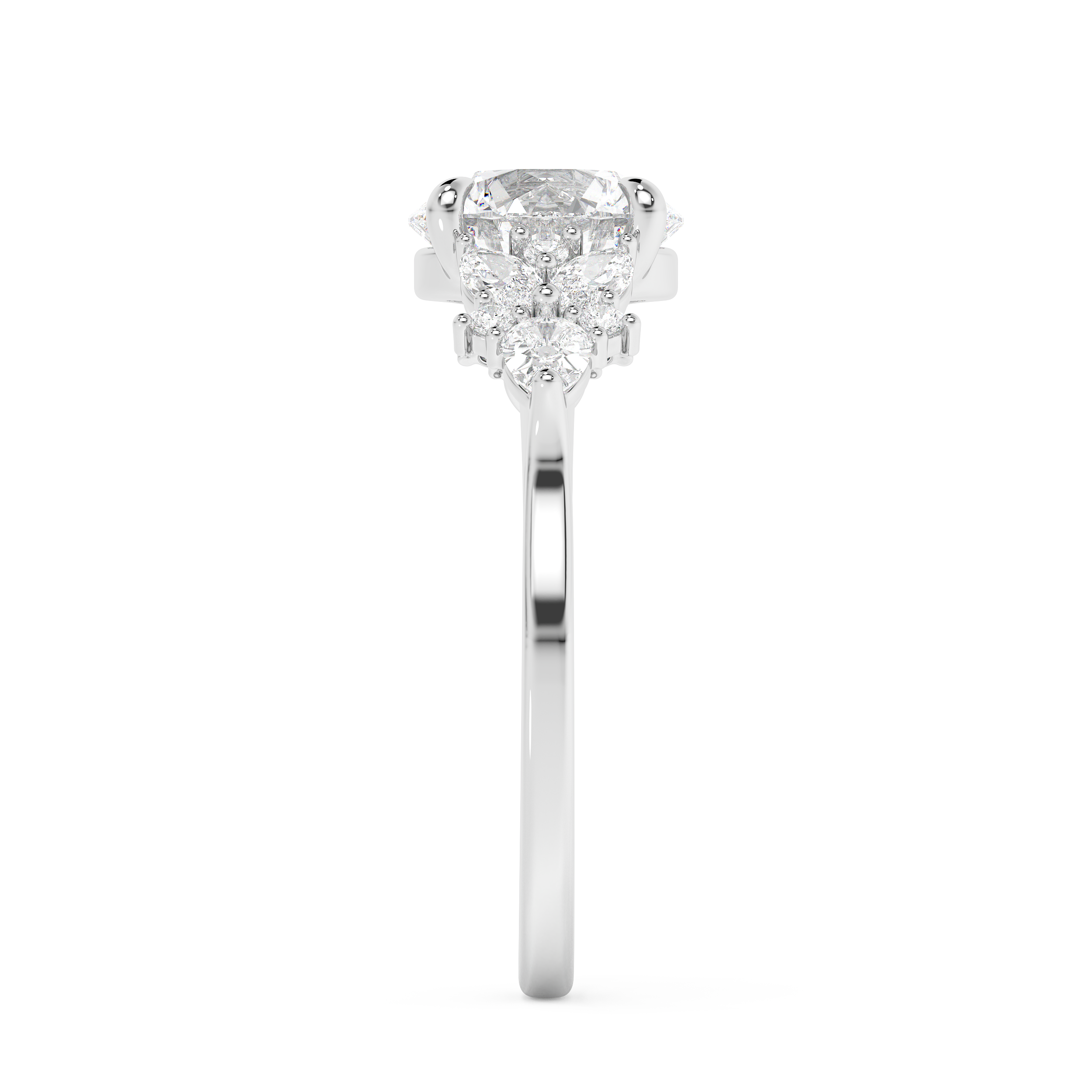Emerald Solitaire Lab Grown Diamond Engagement Ring