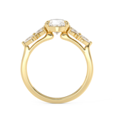 Emerald Solitaire Lab Grown Diamond Engagement Ring