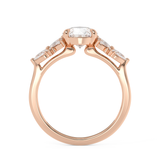 Emerald Solitaire Lab Grown Diamond Engagement Ring