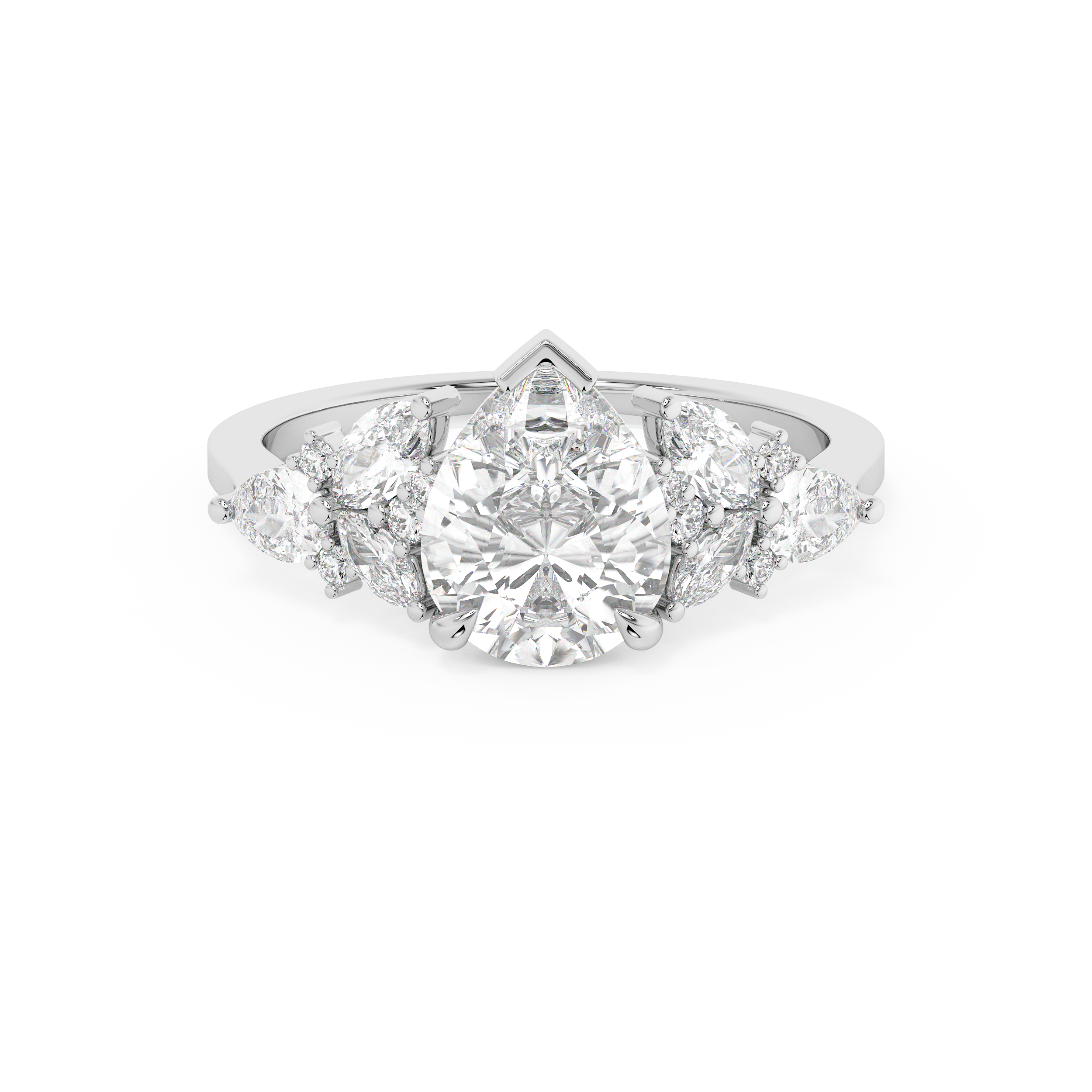 Emerald Solitaire Lab Grown Diamond Engagement Ring