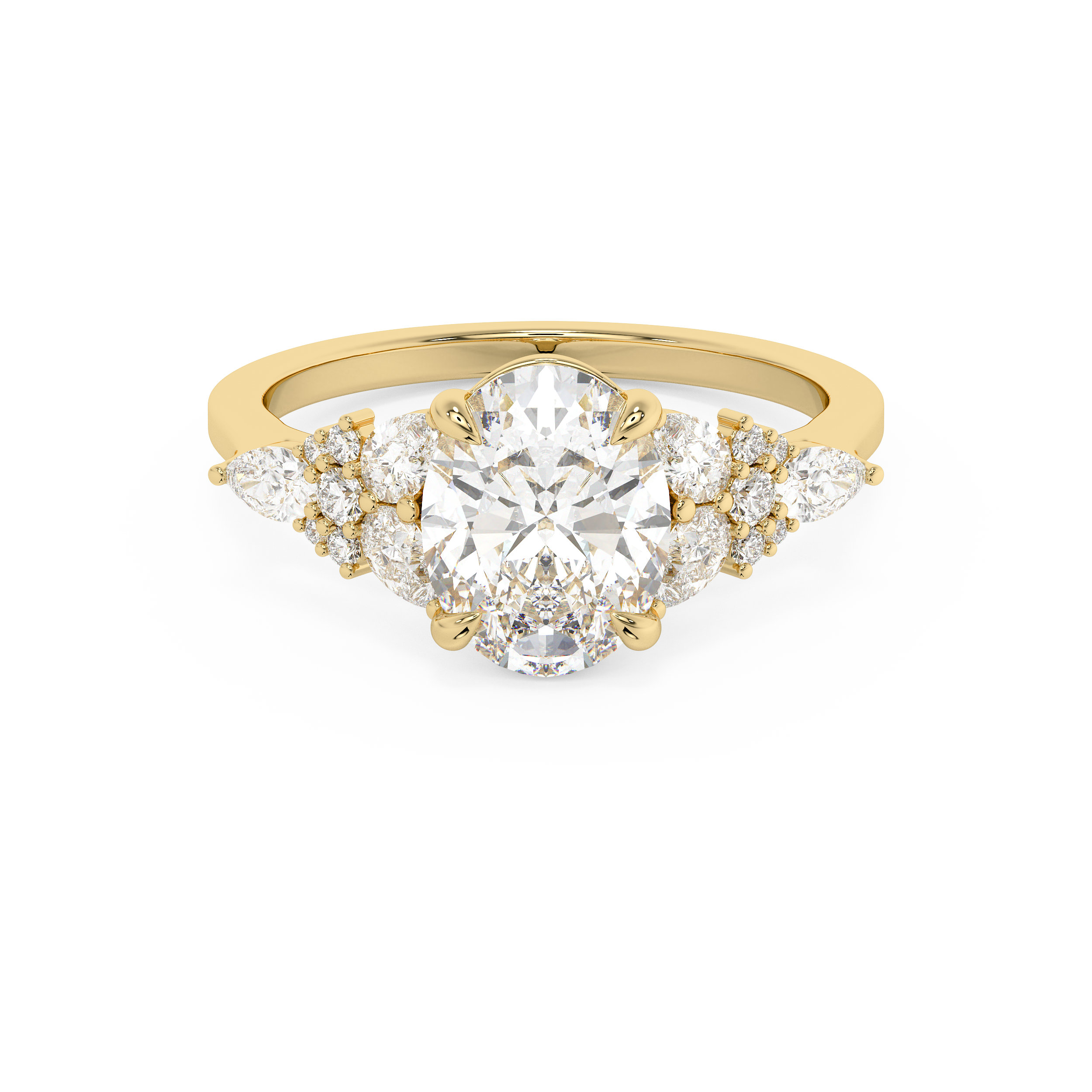 Emerald Solitaire Lab Grown Diamond Engagement Ring