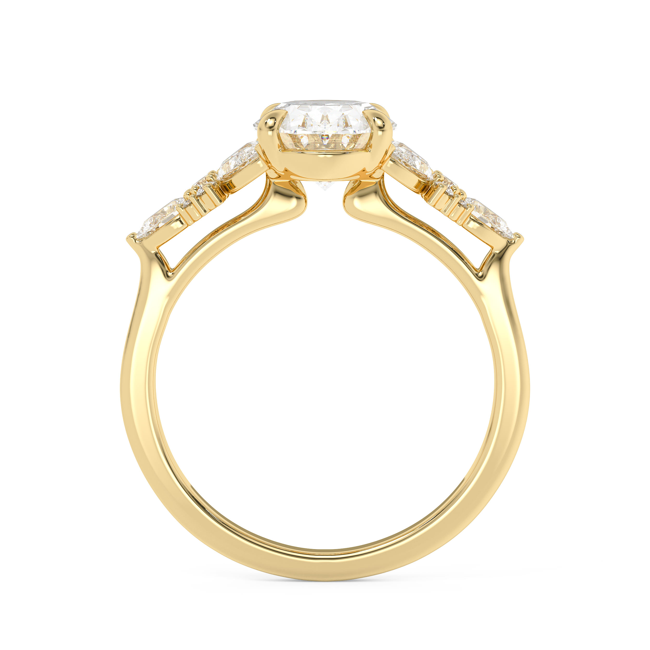 Emerald Solitaire Lab Grown Diamond Engagement Ring
