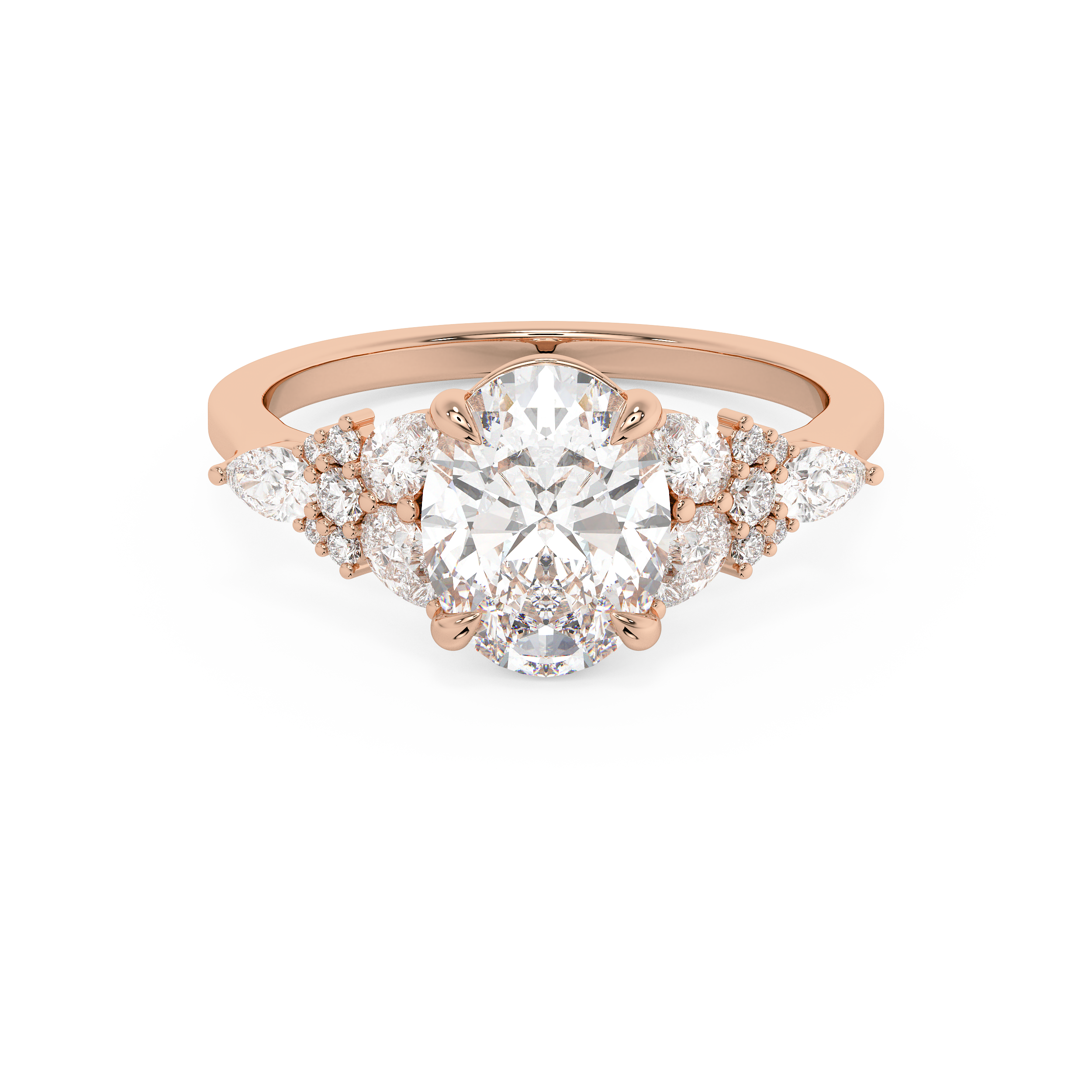 Emerald Solitaire Lab Grown Diamond Engagement Ring