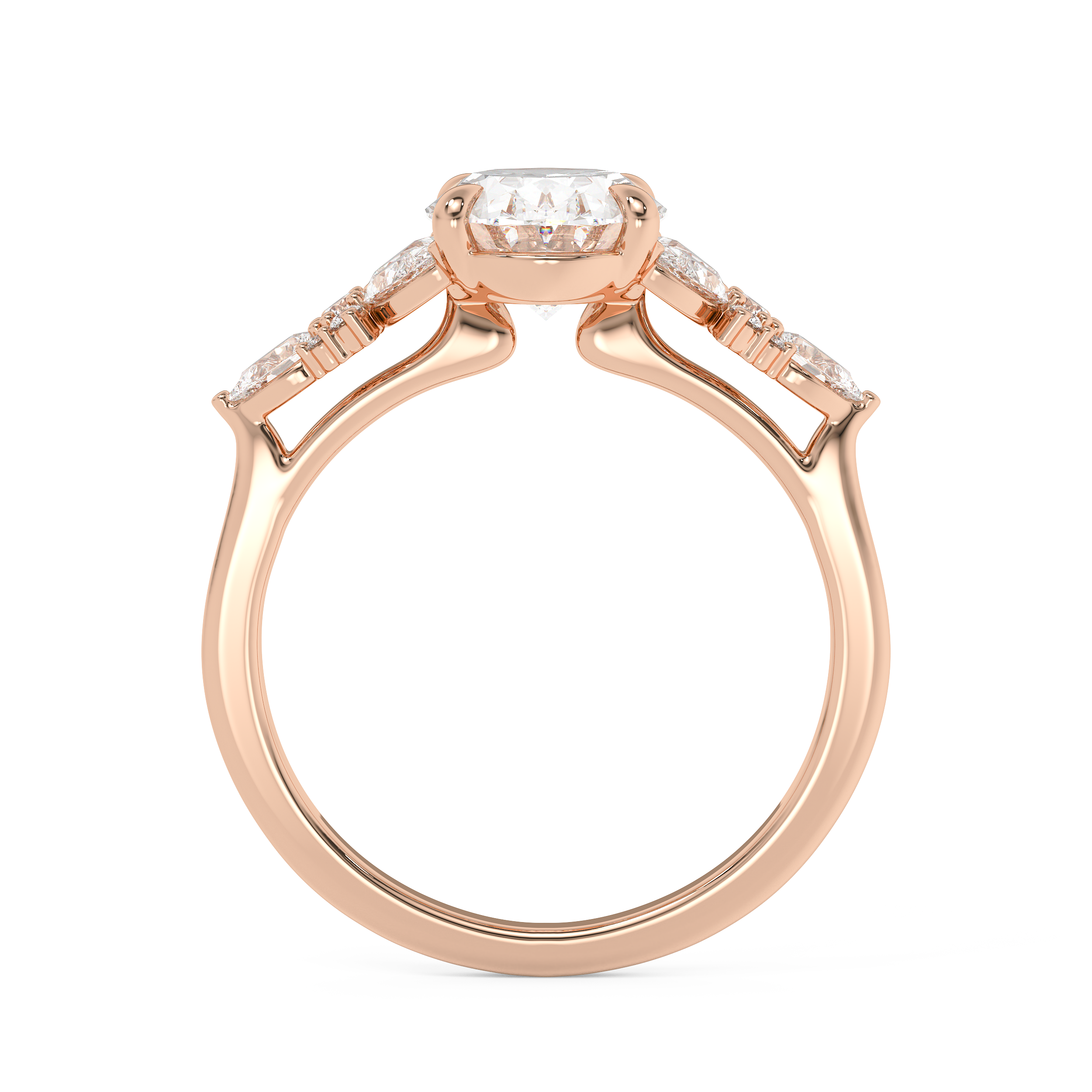 Emerald Solitaire Lab Grown Diamond Engagement Ring