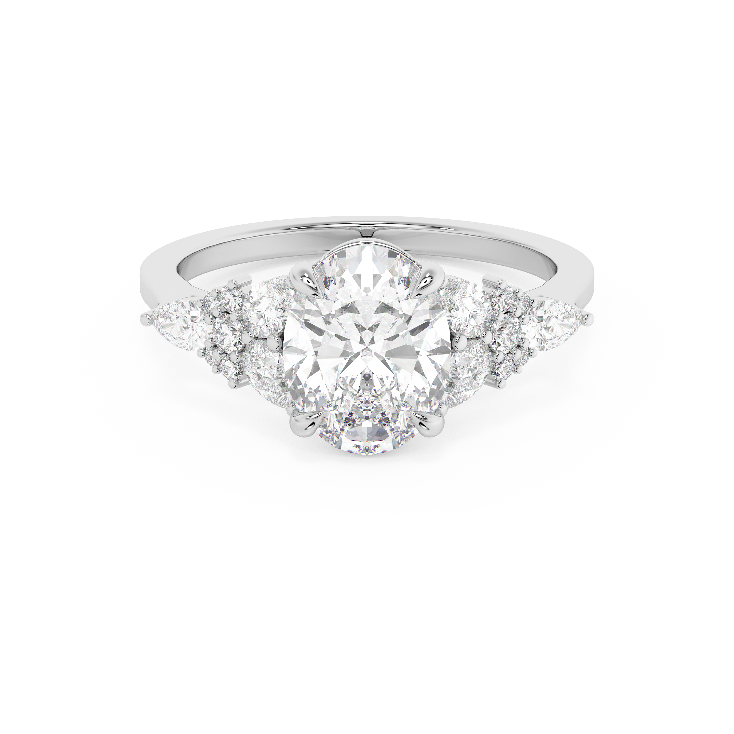 Emerald Solitaire Lab Grown Diamond Engagement Ring