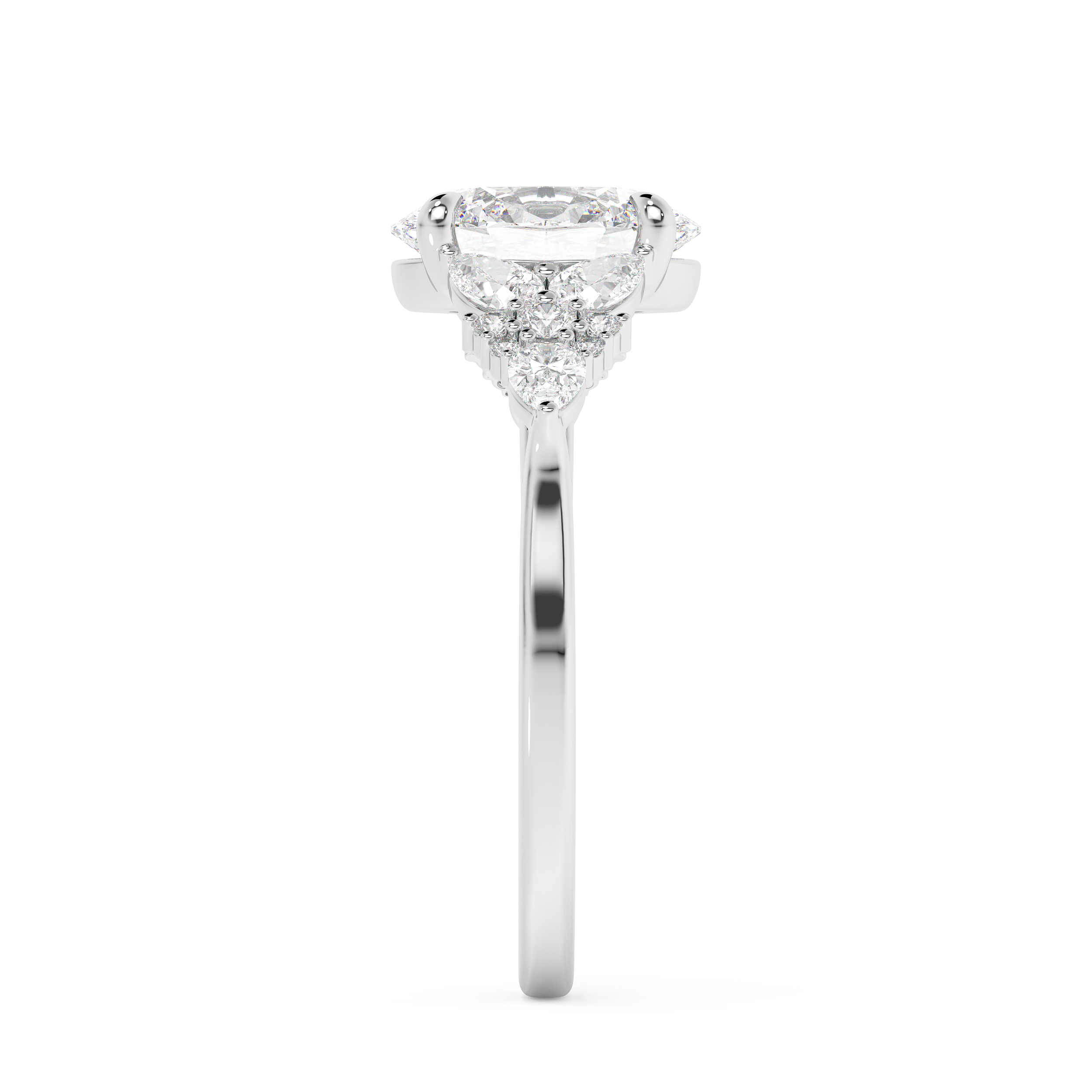 Emerald Solitaire Lab Grown Diamond Engagement Ring