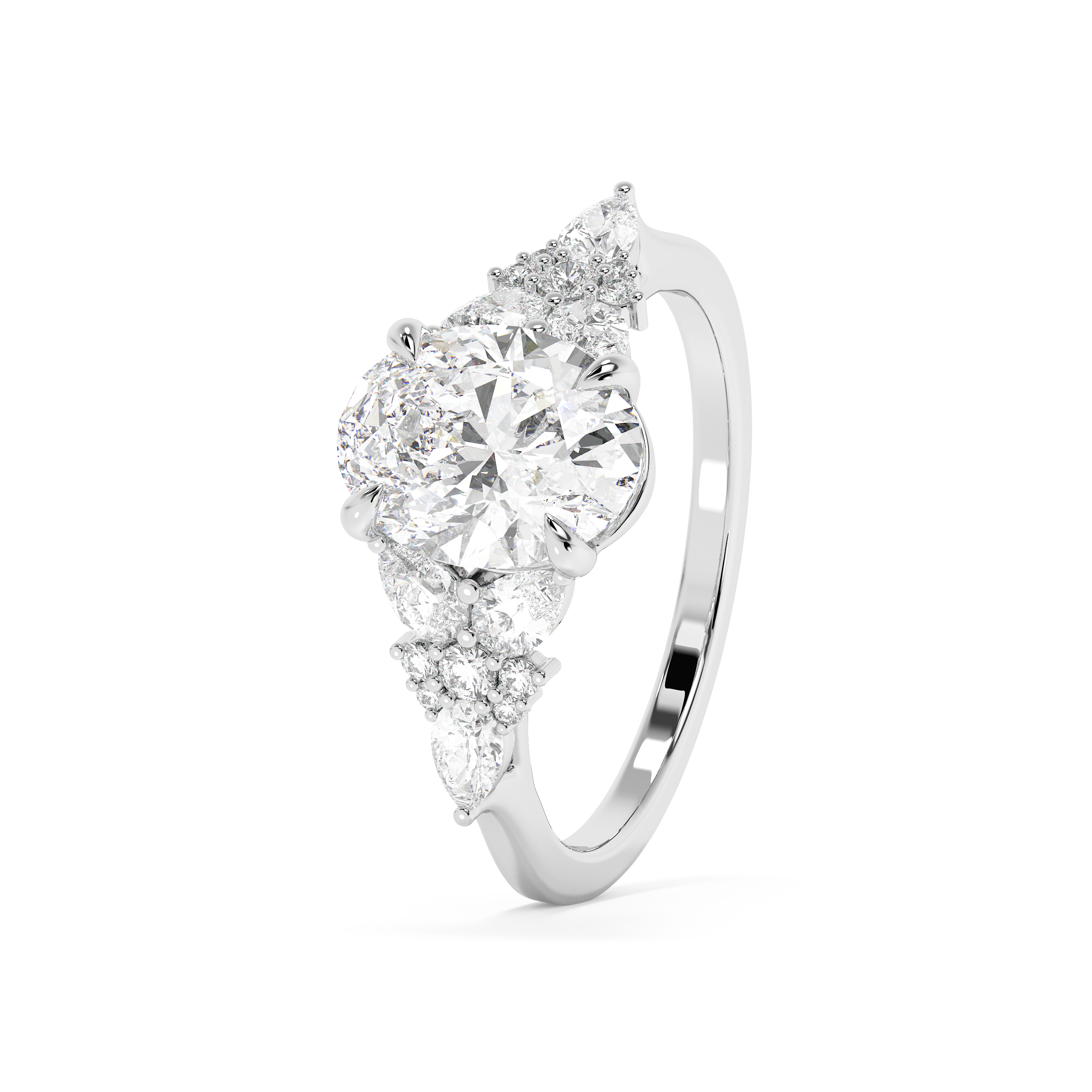 Emerald Solitaire Lab Grown Diamond Engagement Ring