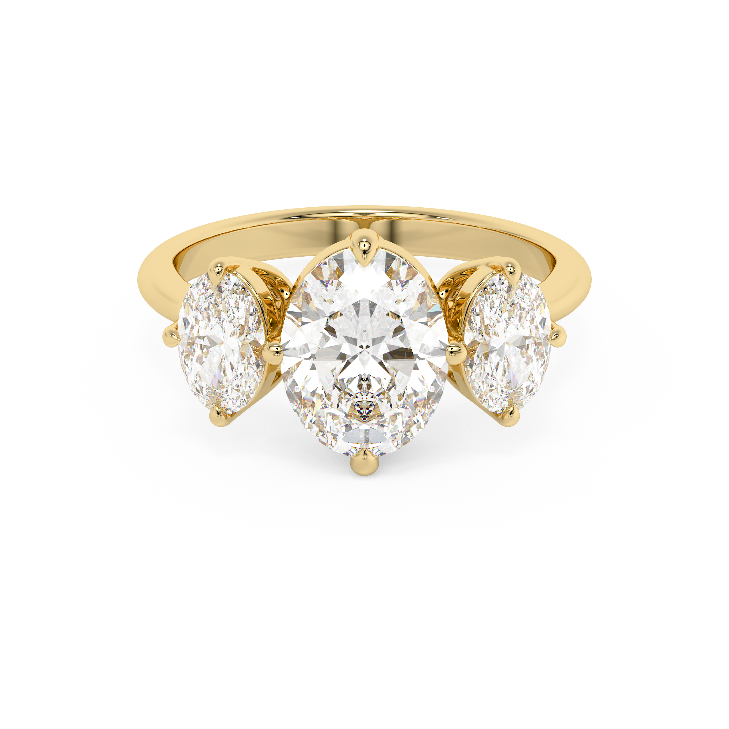Emerald Solitaire Lab Grown Diamond Engagement Ring