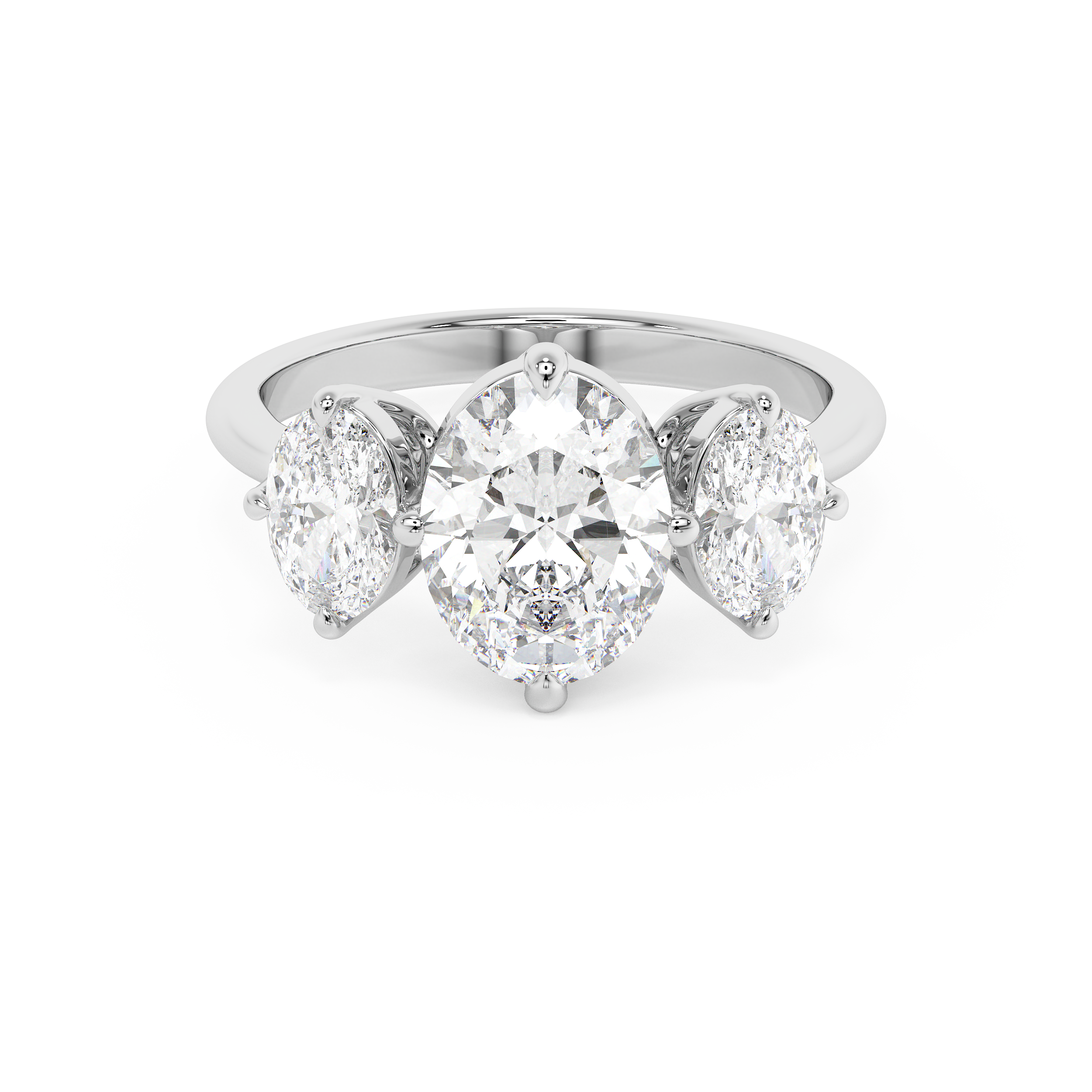 Emerald Solitaire Lab Grown Diamond Engagement Ring