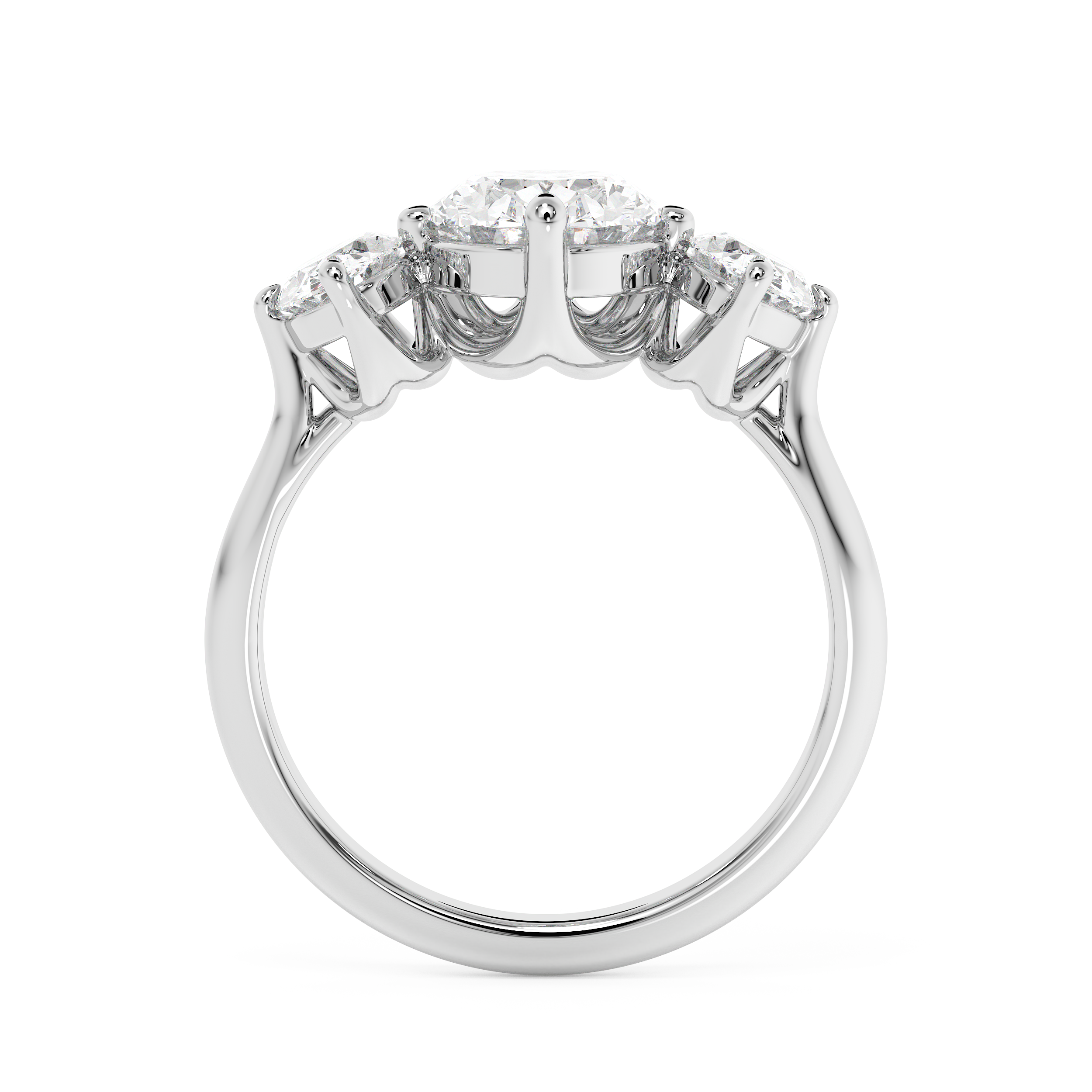 Emerald Solitaire Lab Grown Diamond Engagement Ring