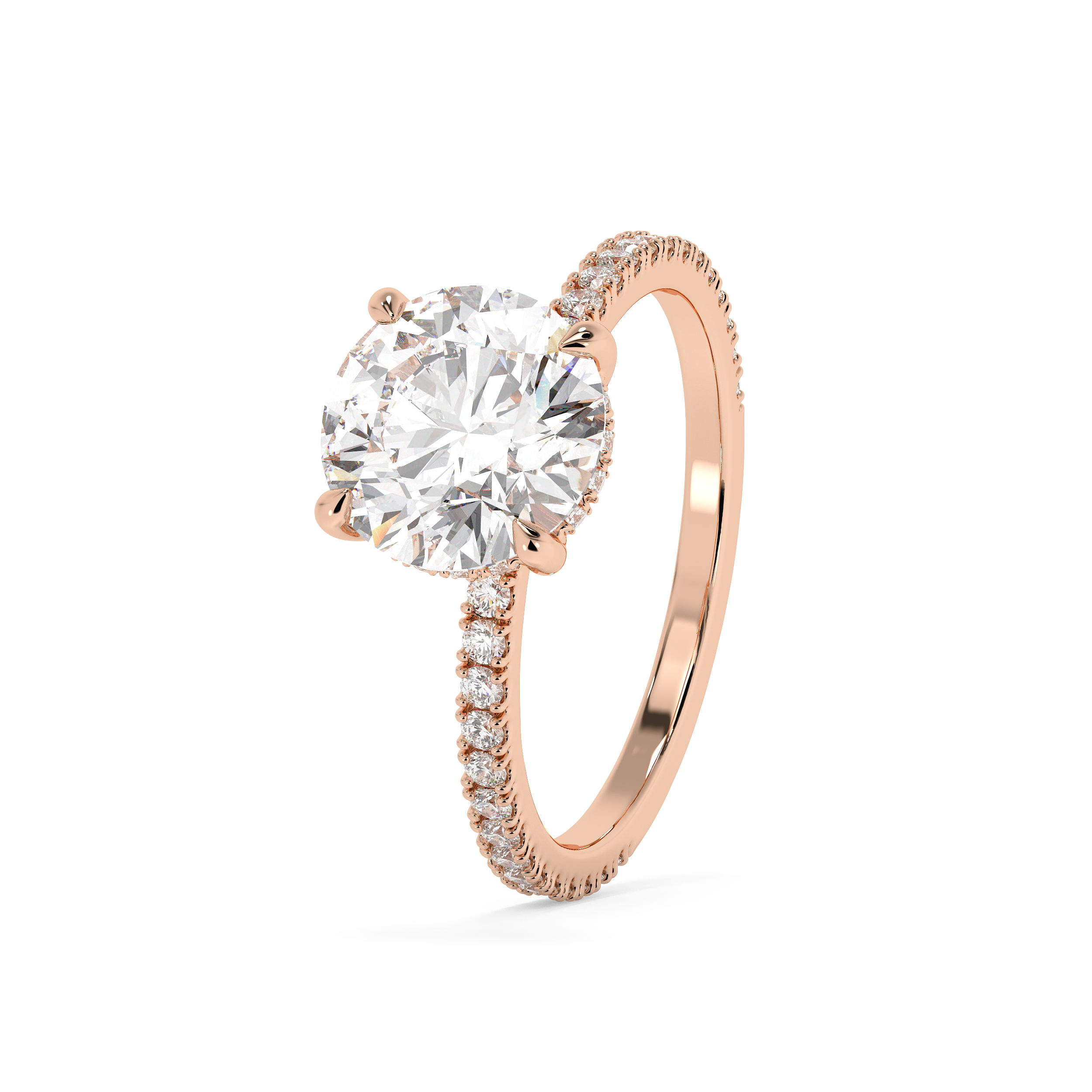 Emerald Solitaire Lab Grown Diamond Engagement Ring