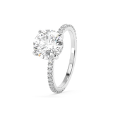 Emerald Solitaire Lab Grown Diamond Engagement Ring