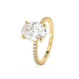 Emerald Solitaire Lab Grown Diamond Engagement Ring
