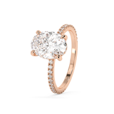 Emerald Solitaire Lab Grown Diamond Engagement Ring