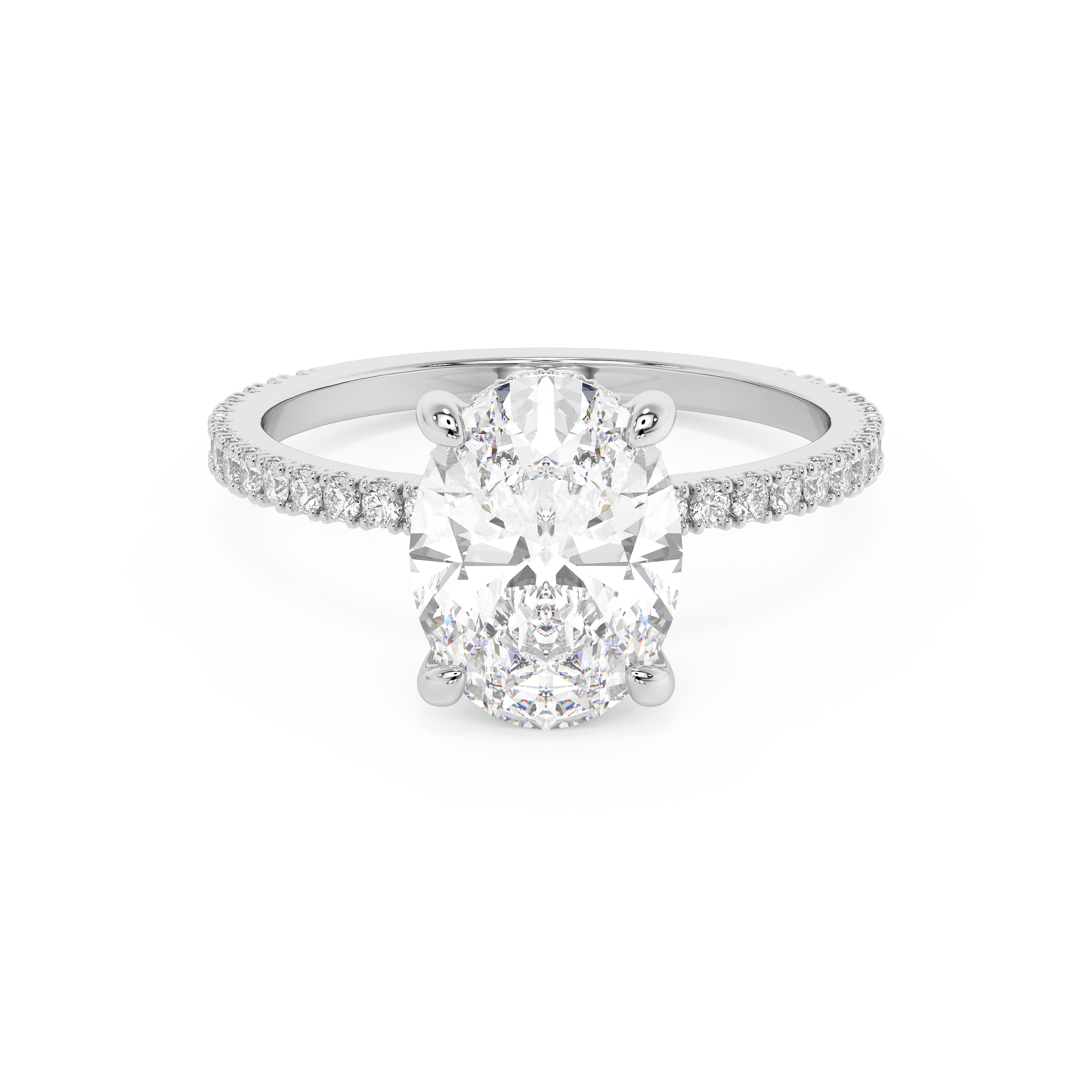 Emerald Solitaire Lab Grown Diamond Engagement Ring