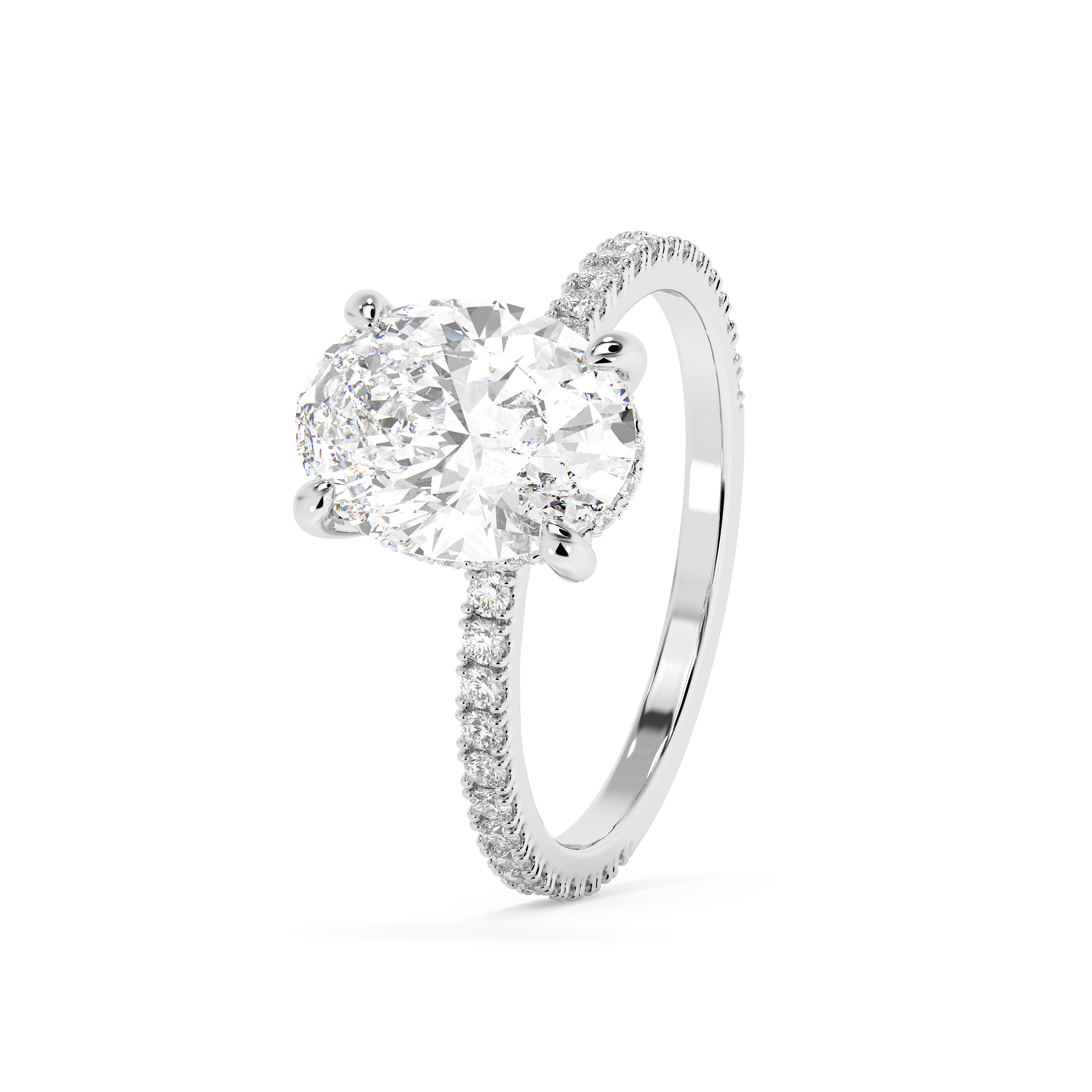 Emerald Solitaire Lab Grown Diamond Engagement Ring