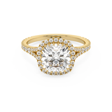 Emerald Solitaire Lab Grown Diamond Engagement Ring
