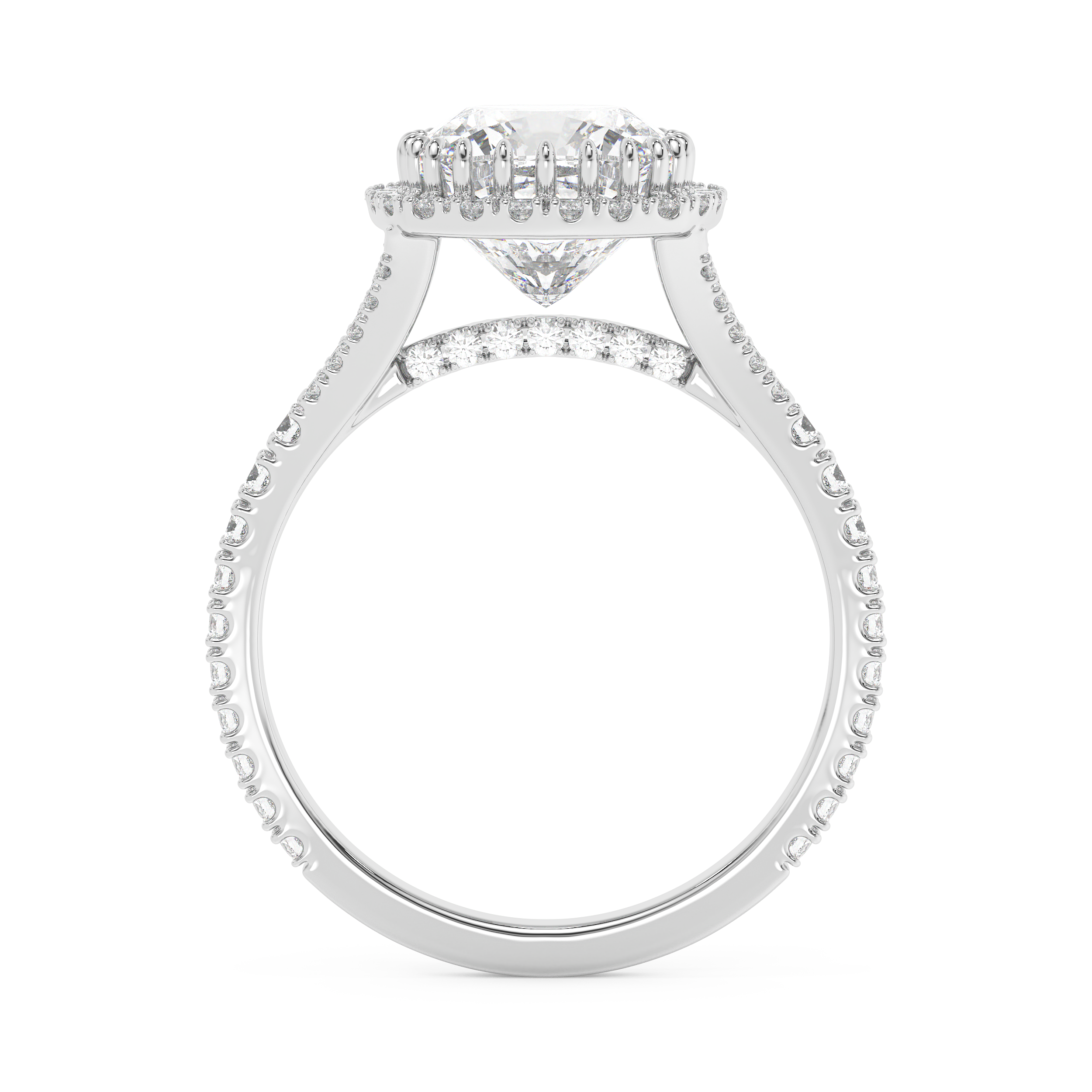 Emerald Solitaire Lab Grown Diamond Engagement Ring