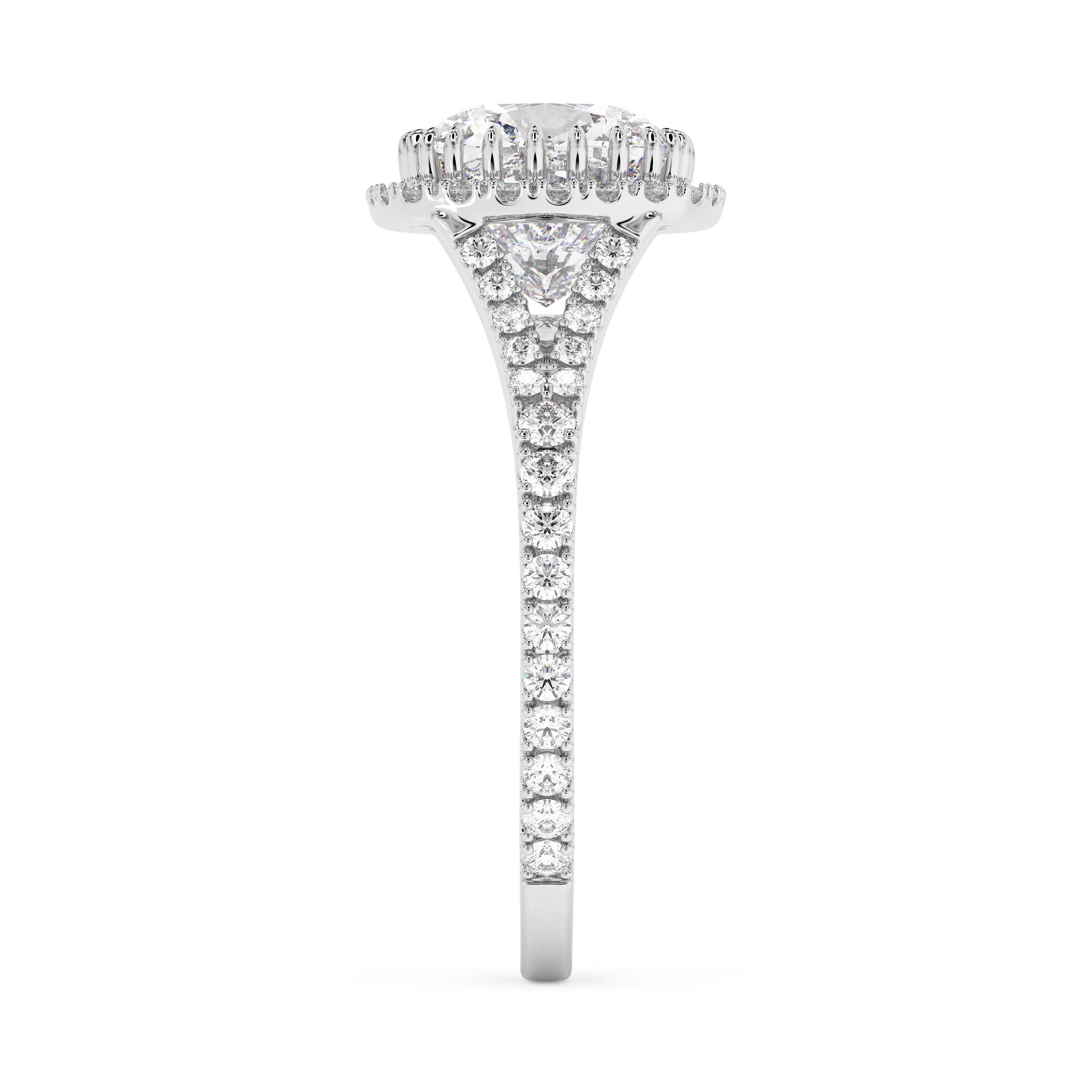 Emerald Solitaire Lab Grown Diamond Engagement Ring