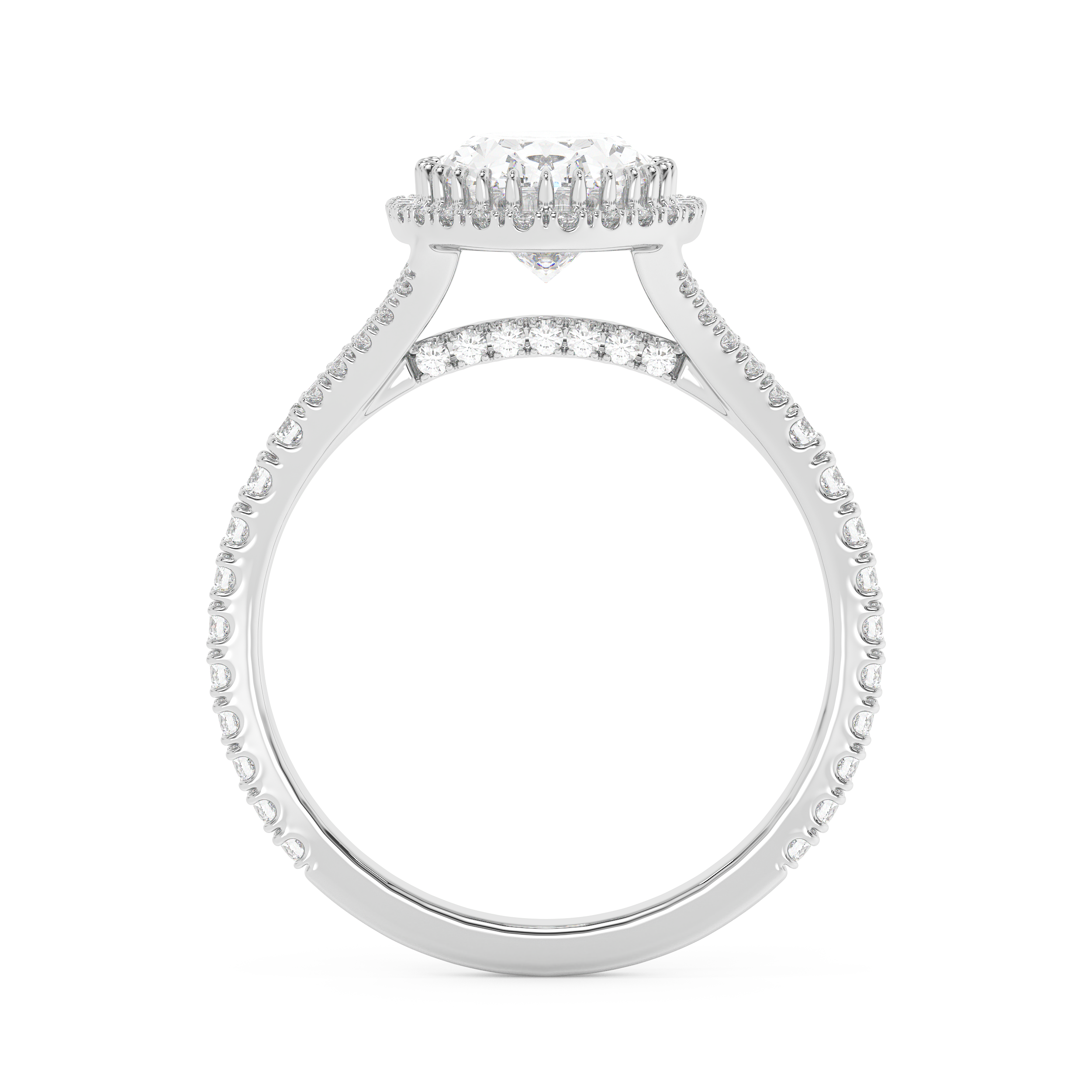 Emerald Solitaire Lab Grown Diamond Engagement Ring