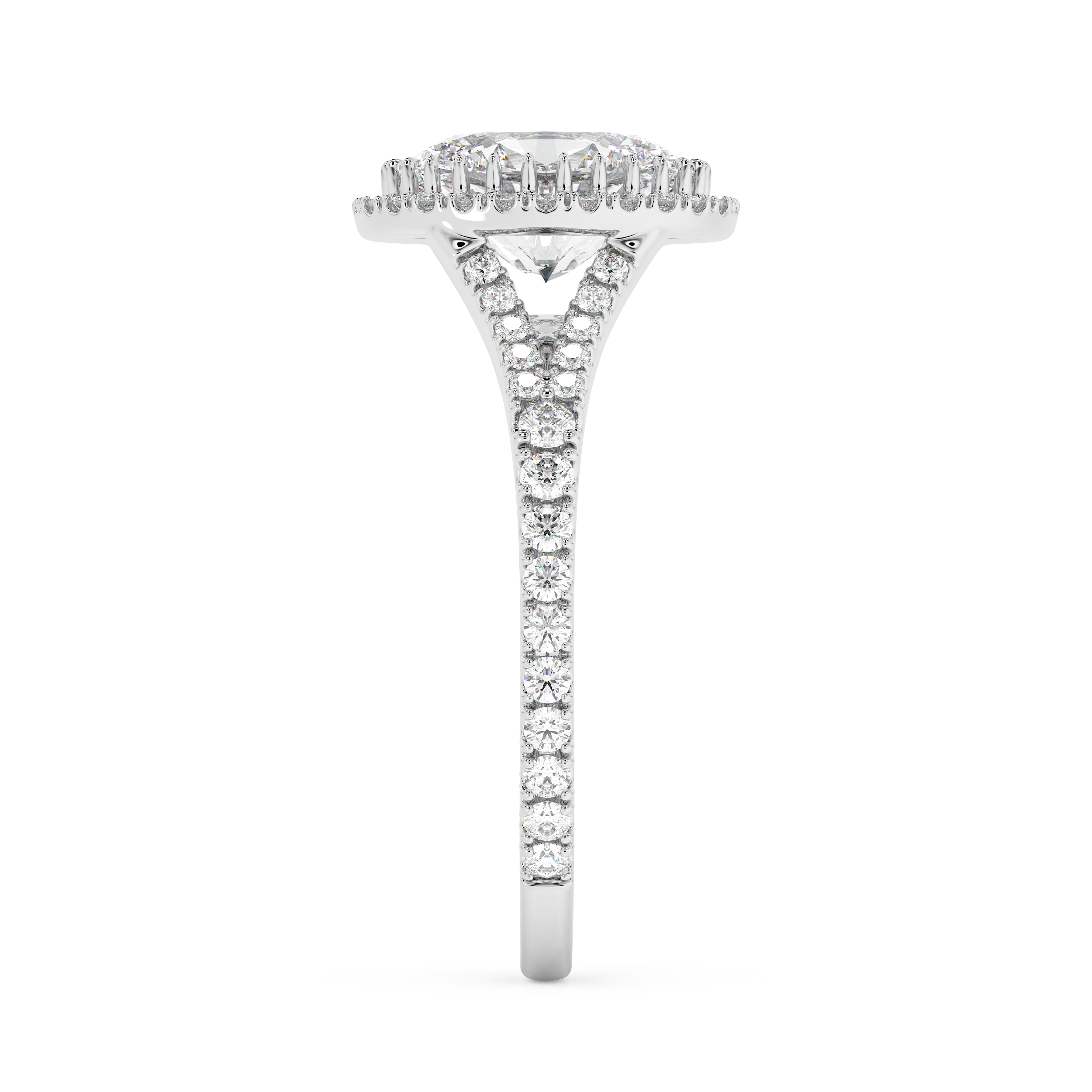 Emerald Solitaire Lab Grown Diamond Engagement Ring