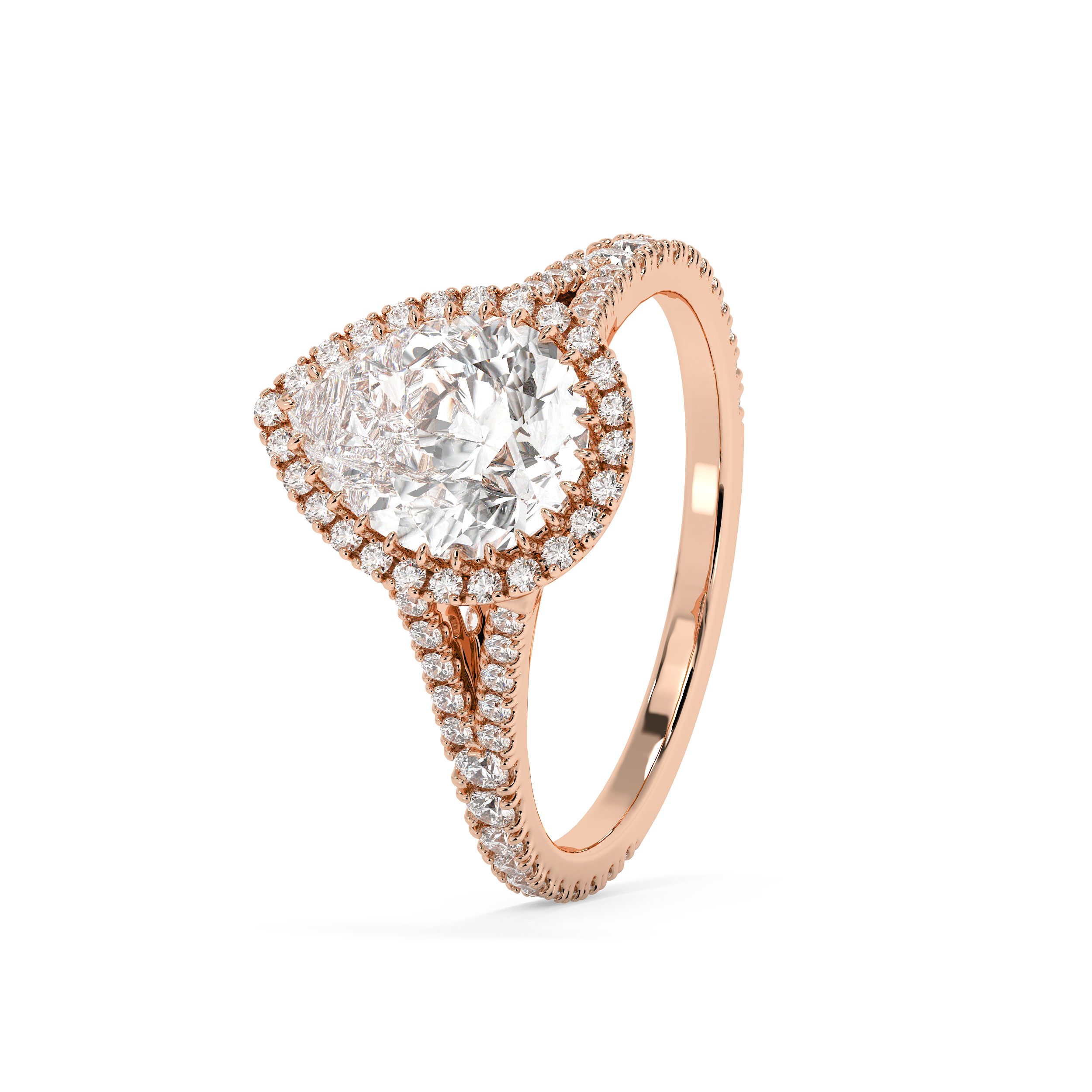 Emerald Solitaire Lab Grown Diamond Engagement Ring
