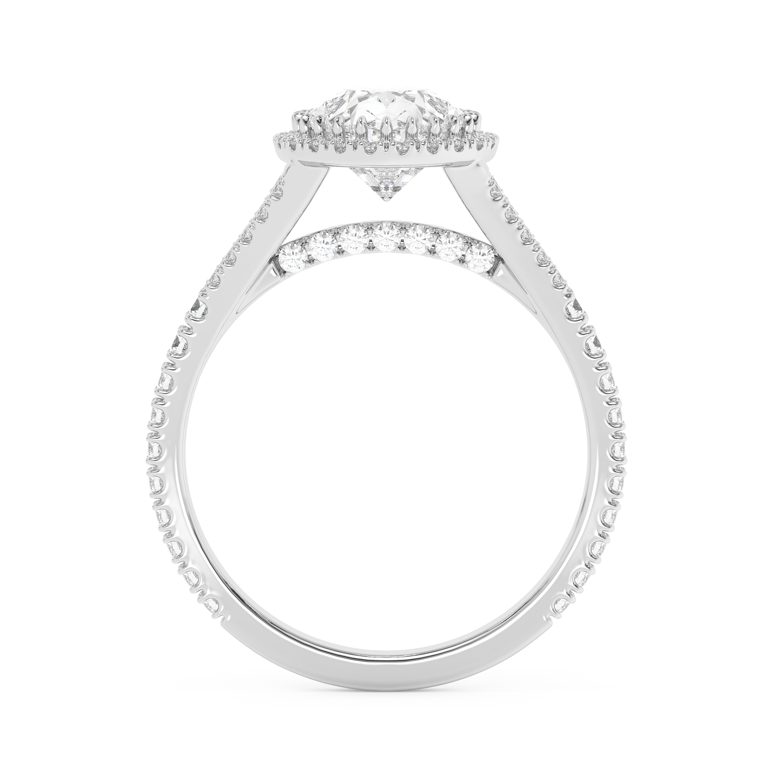 Emerald Solitaire Lab Grown Diamond Engagement Ring