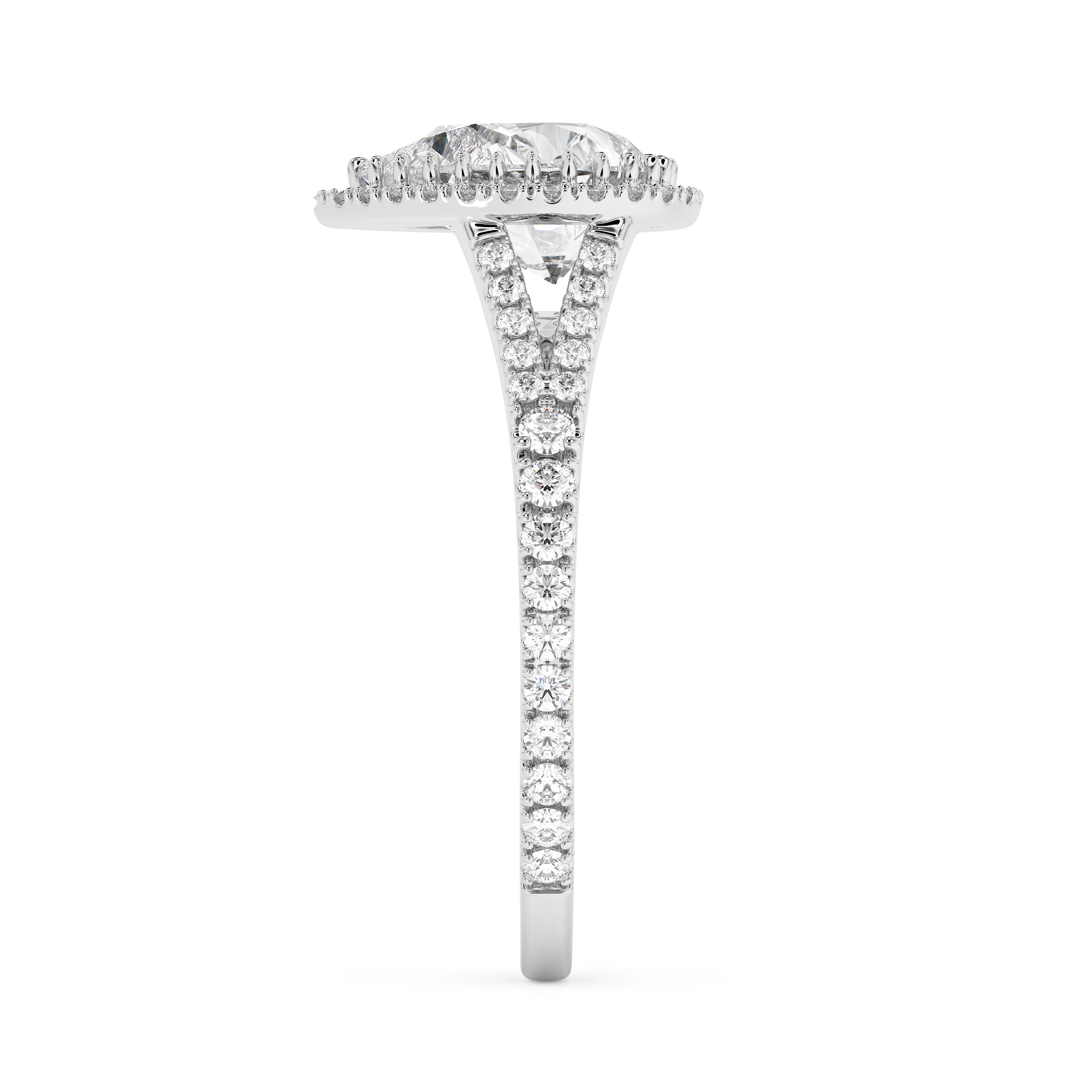 Emerald Solitaire Lab Grown Diamond Engagement Ring
