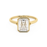 Emerald Solitaire Lab Grown Diamond Engagement Ring