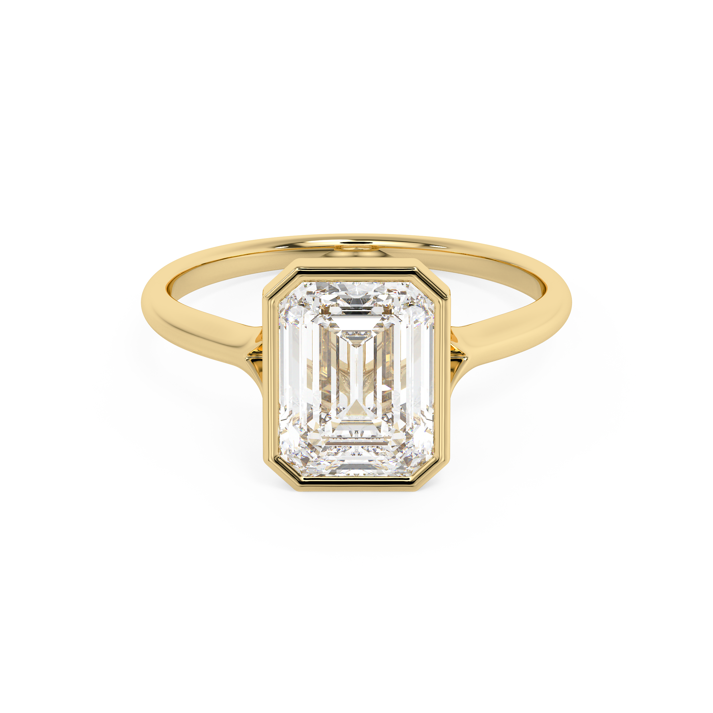 Emerald Solitaire Lab Grown Diamond Engagement Ring