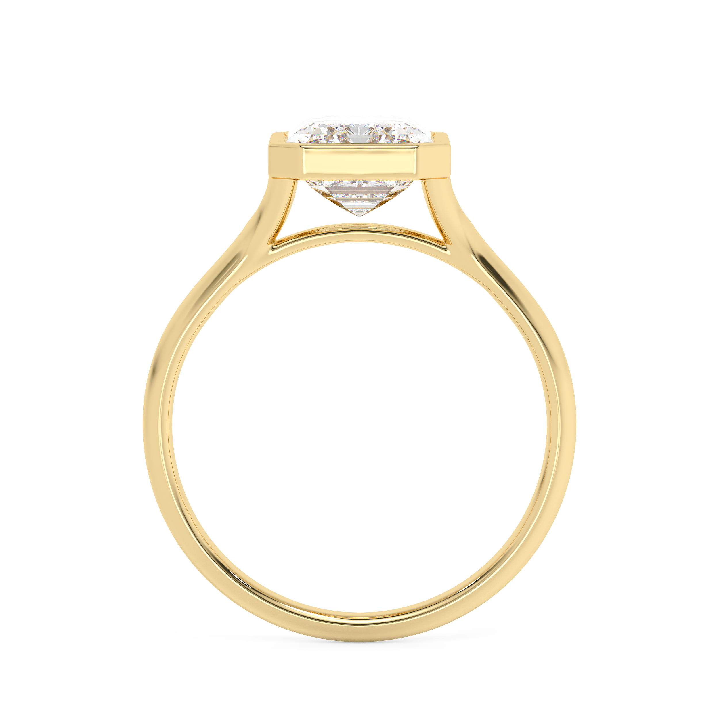 Emerald Solitaire Lab Grown Diamond Engagement Ring