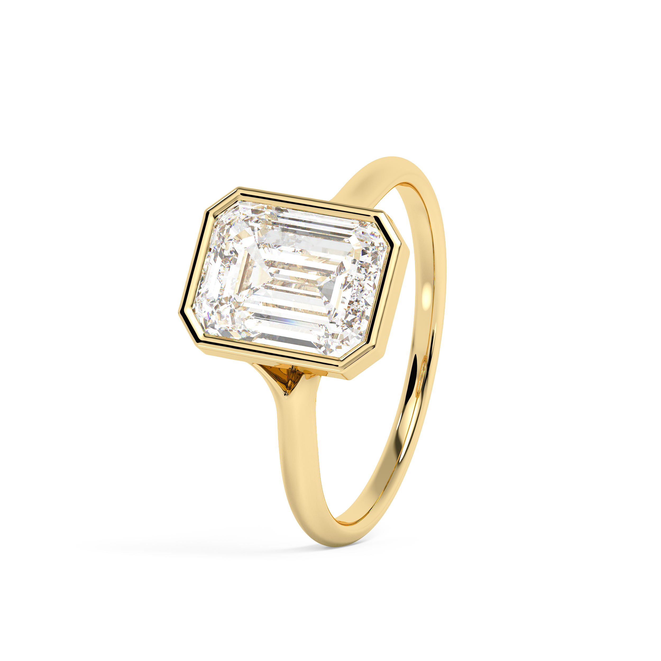 Emerald Solitaire Lab Grown Diamond Engagement Ring
