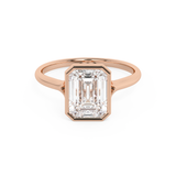 Emerald Solitaire Lab Grown Diamond Engagement Ring