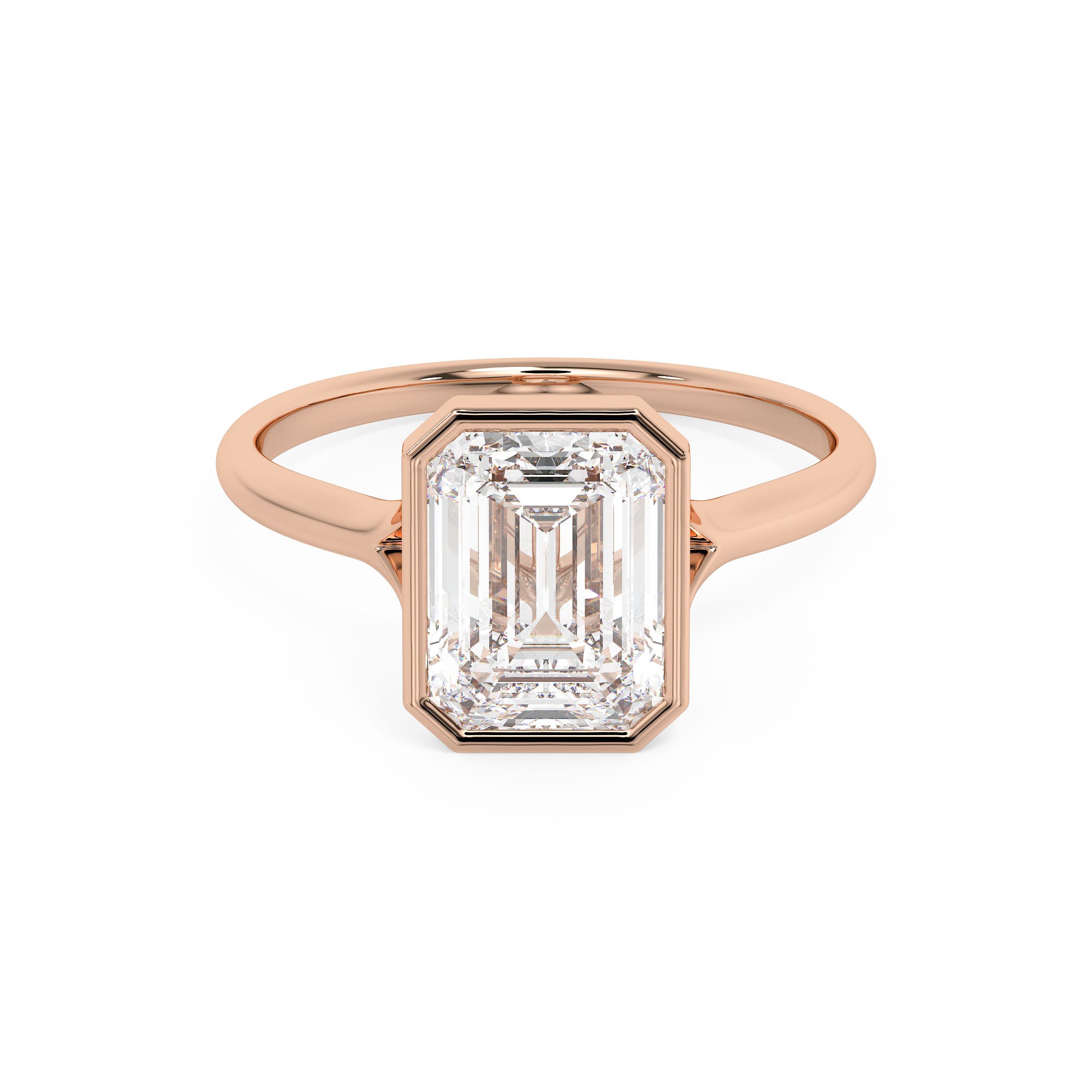 Emerald Solitaire Lab Grown Diamond Engagement Ring