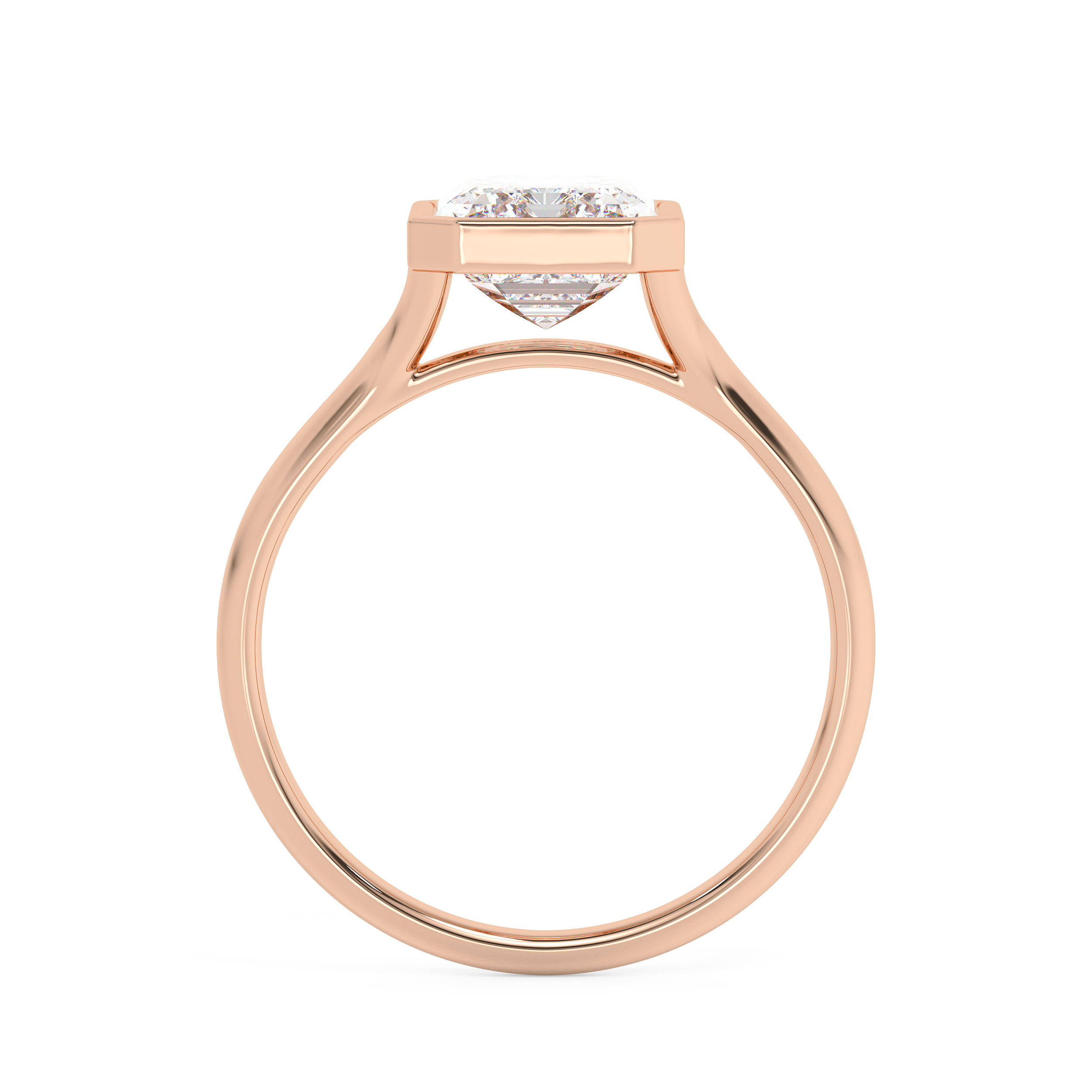 Emerald Solitaire Lab Grown Diamond Engagement Ring