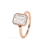 Emerald Solitaire Lab Grown Diamond Engagement Ring