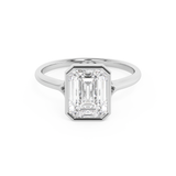 Emerald Solitaire Lab Grown Diamond Engagement Ring