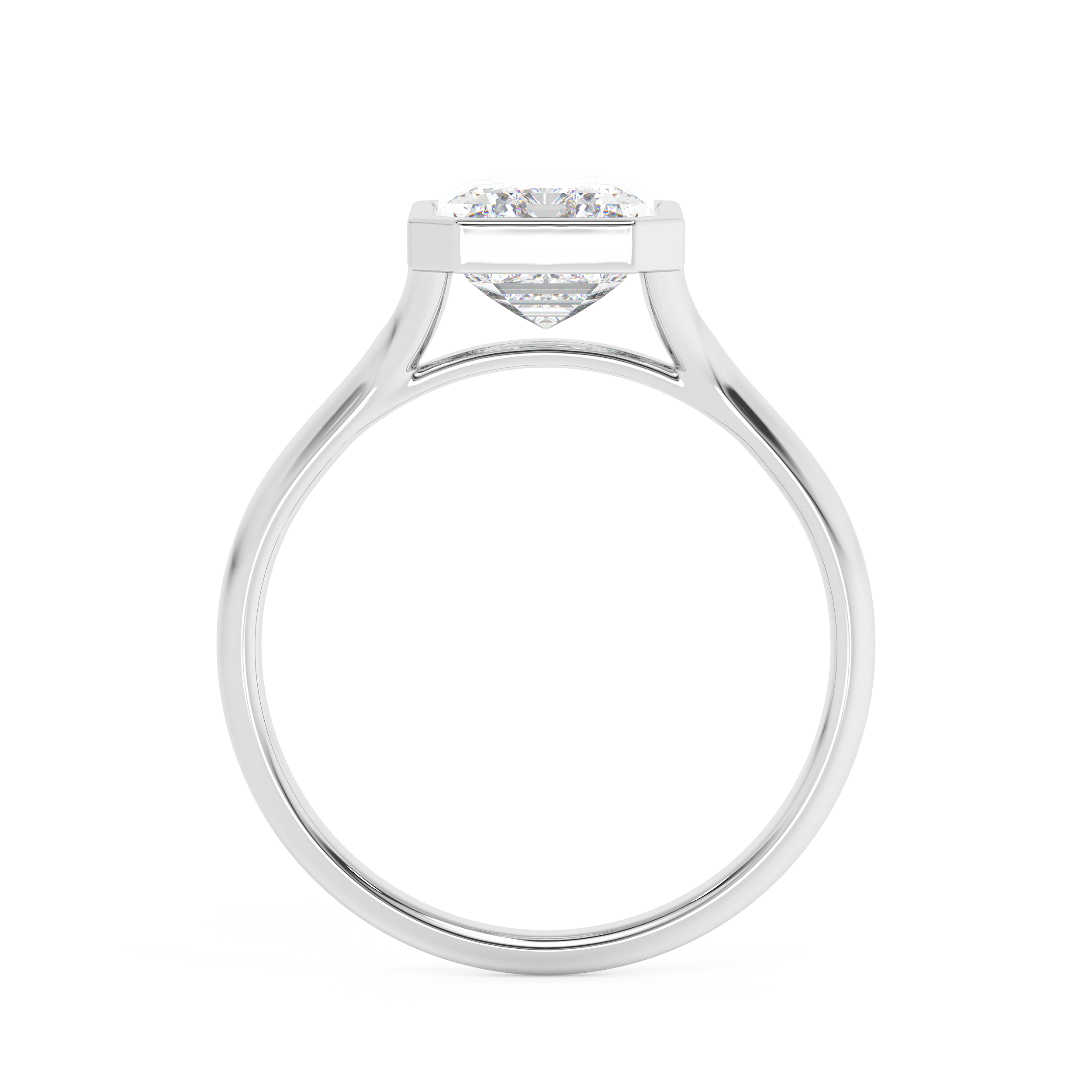 Emerald Solitaire Lab Grown Diamond Engagement Ring